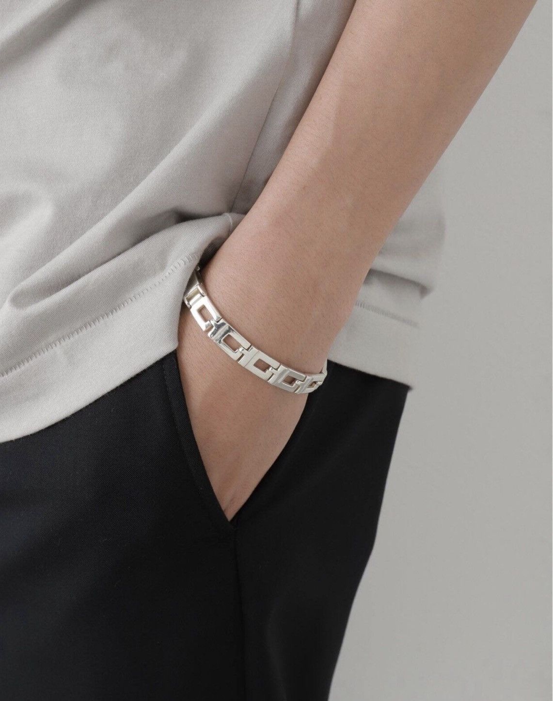 Gucci GUCCI Tom Ford 925 Silver G Logo Wrist Bracelet Chain Demna Size ONE SIZE - 6 Thumbnail