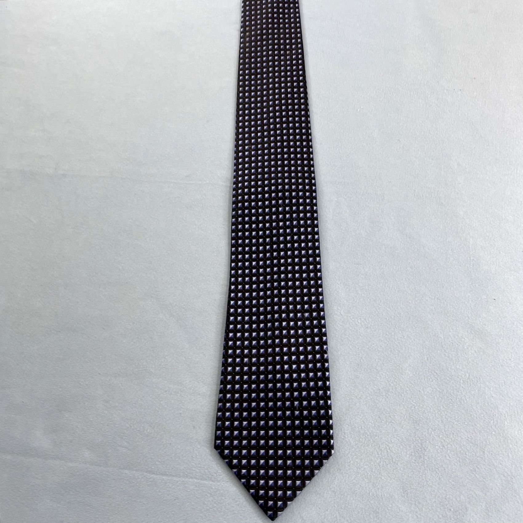 Vintage VINTAGE King Size Big and Tall Silk Tie Mens Geometric Cube Blue 65" Necktie 4" Width Stylish Designer Wedding Modern Colourful Polka Dots 1990s Mens Size ONE SIZE - 3 Thumbnail