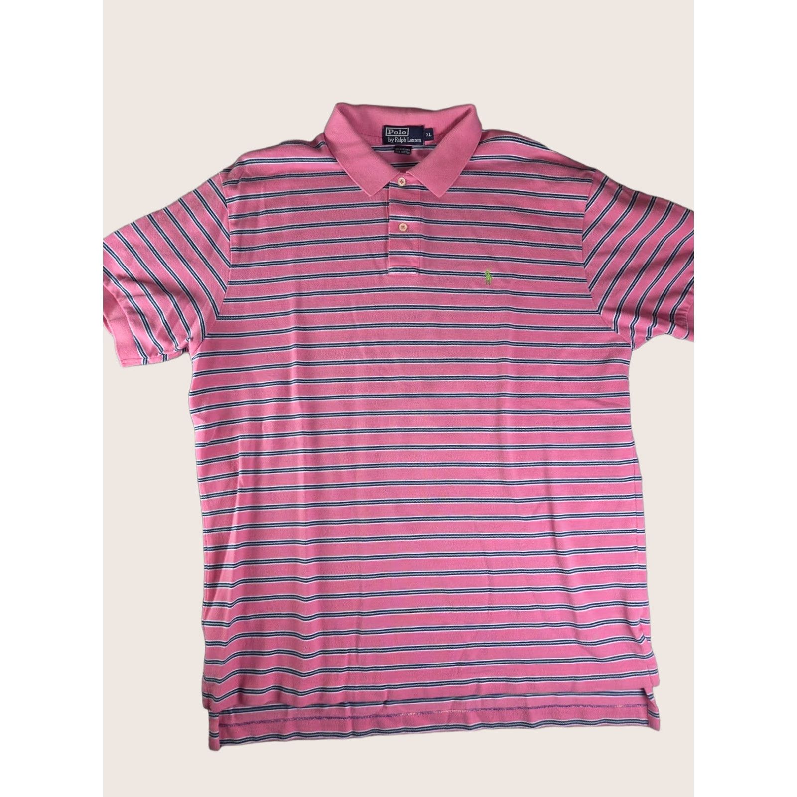 Ralph Lauren VINTAGE Polo Ralph Lauren Shirt Mens XL Pink Striped Pony Golf Casual Preppy Size US XL / EU 56 / 4 - 1 Thumbnail