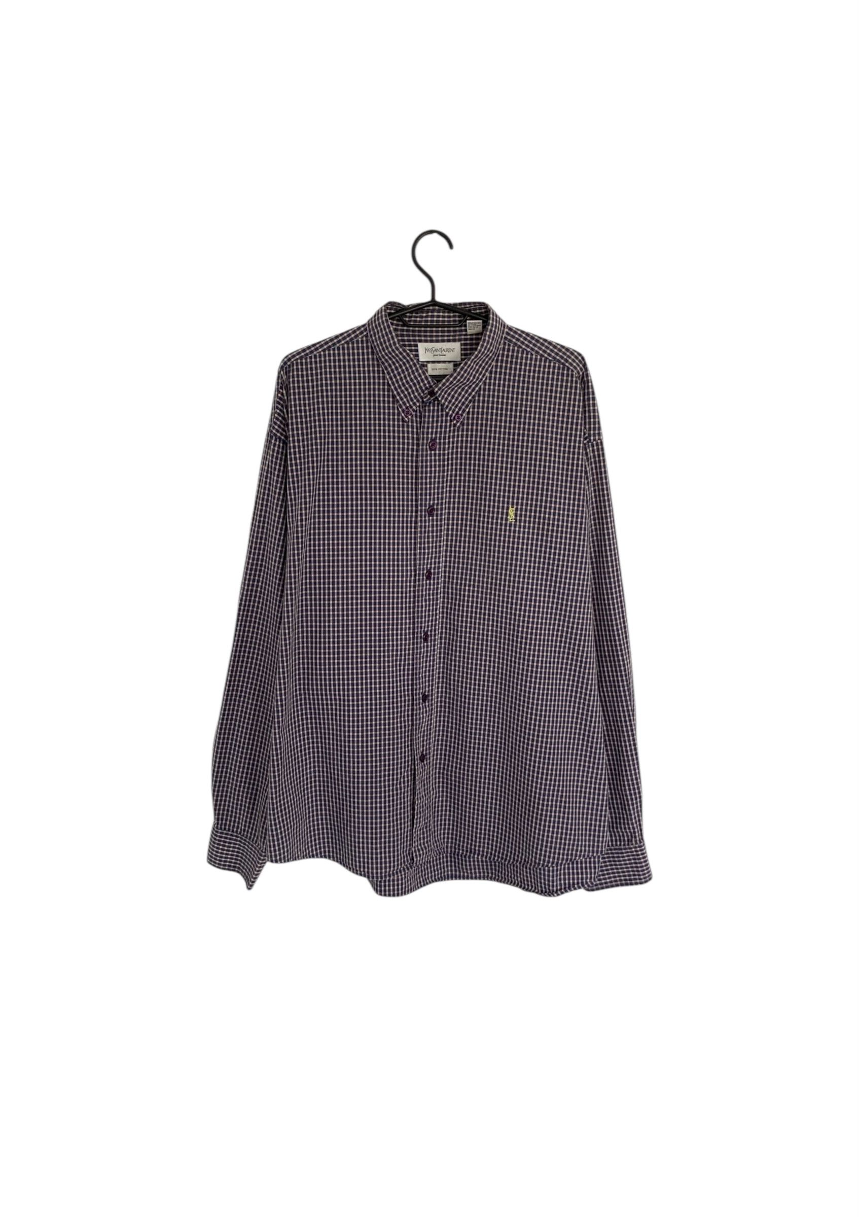 Yves Saint Laurent YSL vintage checkered shirt Size US XL / EU 56 / 4 - 1 Thumbnail