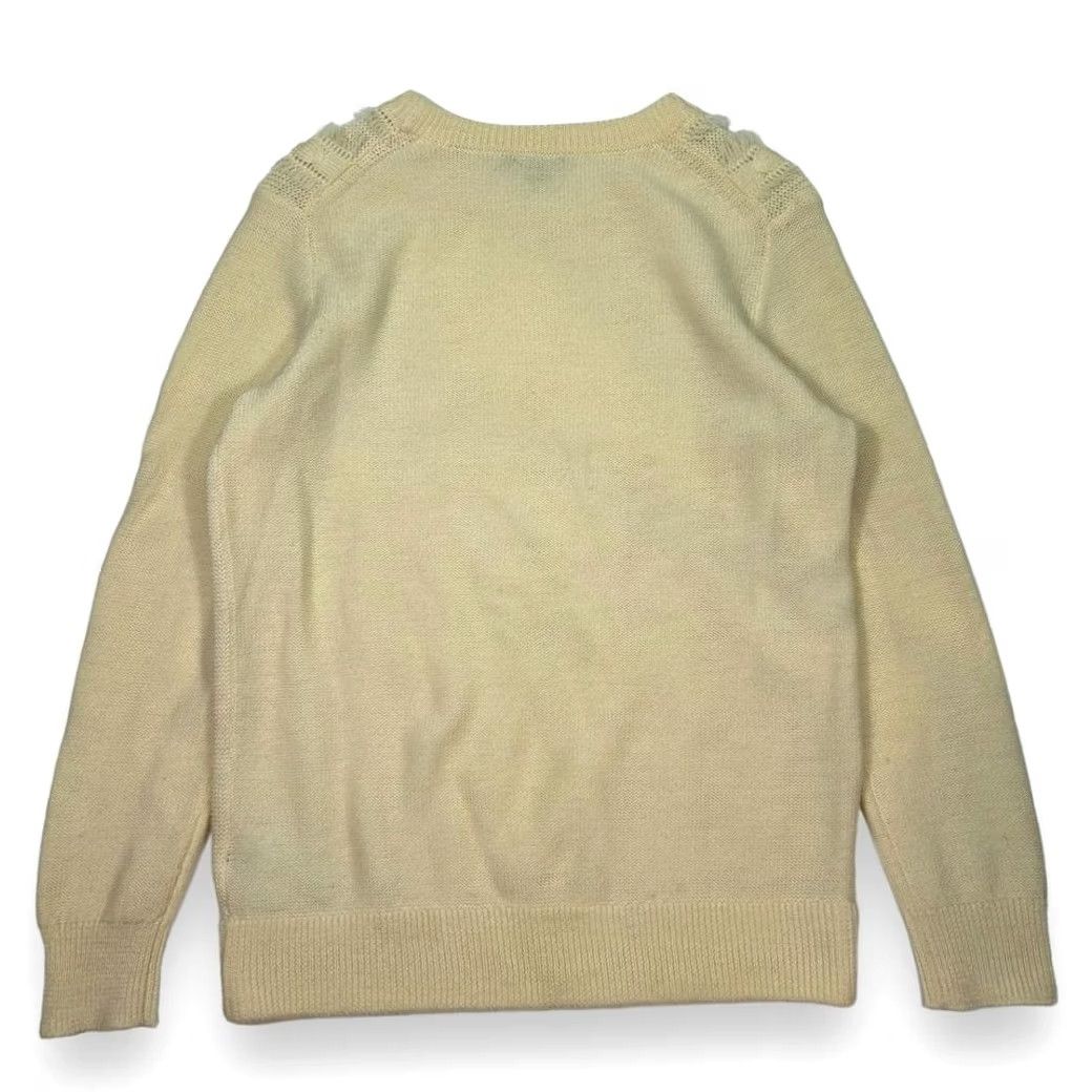 Vintage J Crew Sweater Womens Small Cream Wool Cable knit Crew Neck Size S / US 4 / IT 40 - 2 Thumbnail