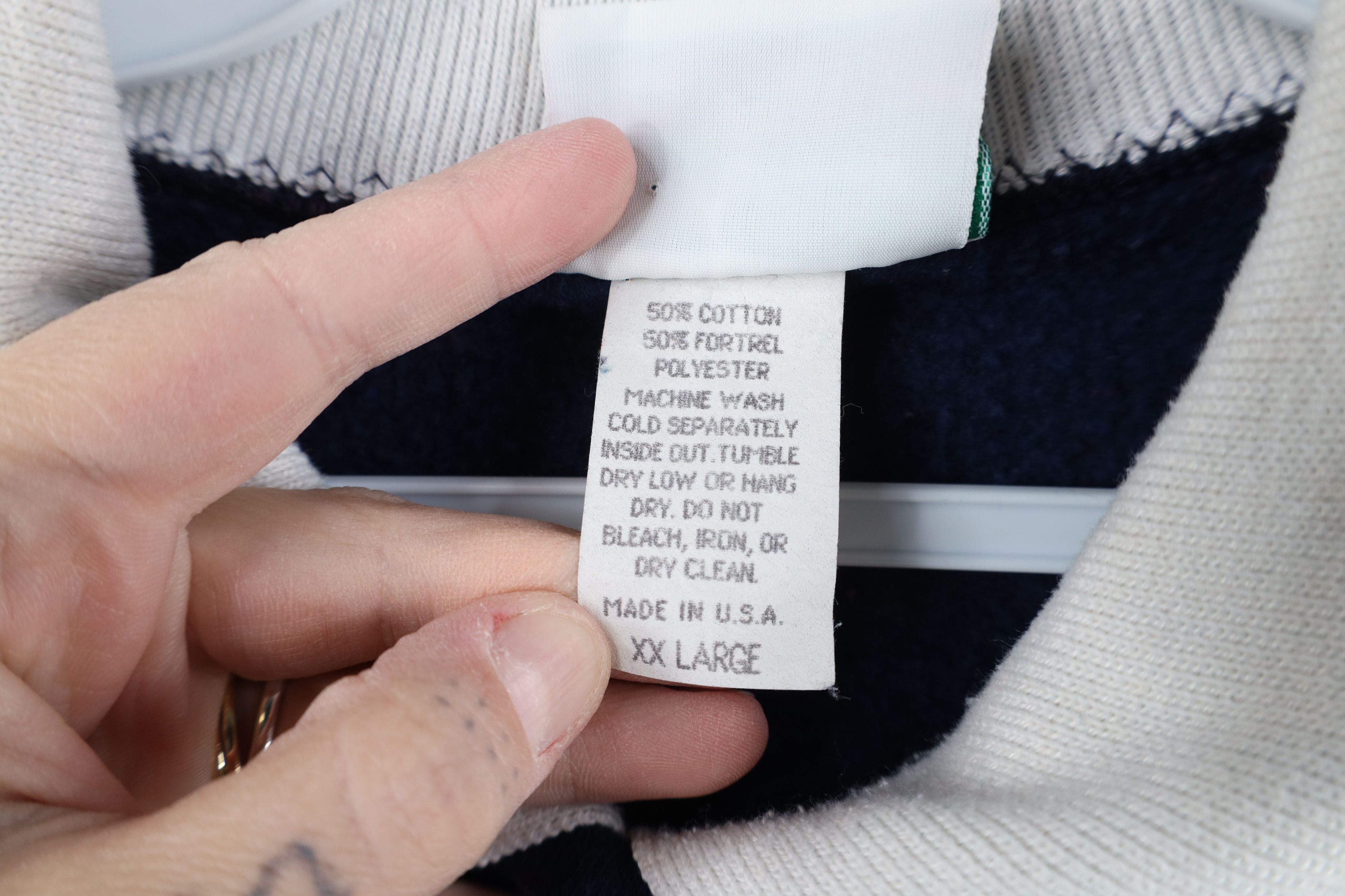 Vintage Vintage 90s Grandma Heart Collared Sweatshirt Blue USA Size XXL / US 16-18 / IT 52-54 - 10 Thumbnail