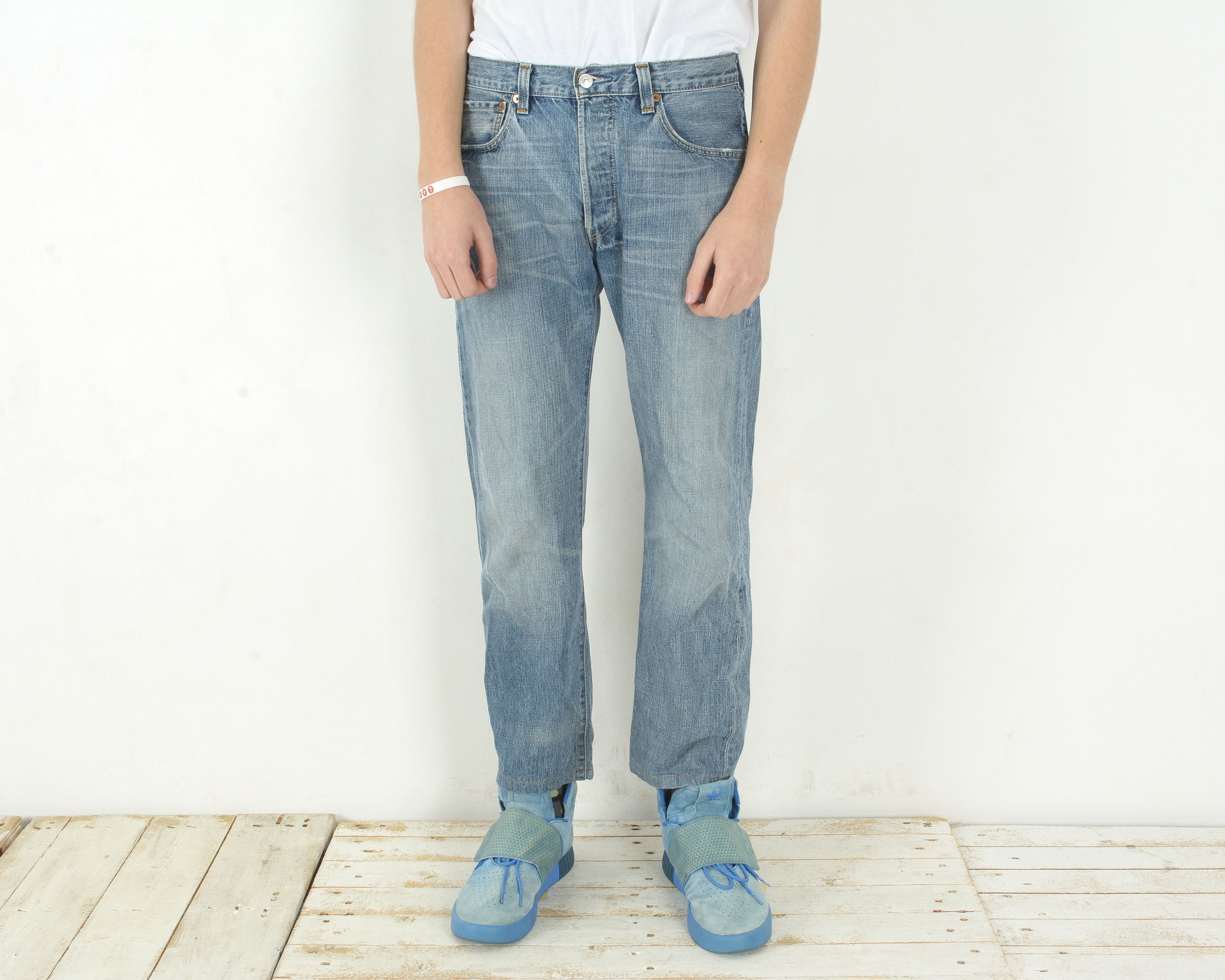 Levi's 501 Jeans W33 L30 Reg Straight Denim Pants Trousers Blue Size US 33 - 1 Thumbnail