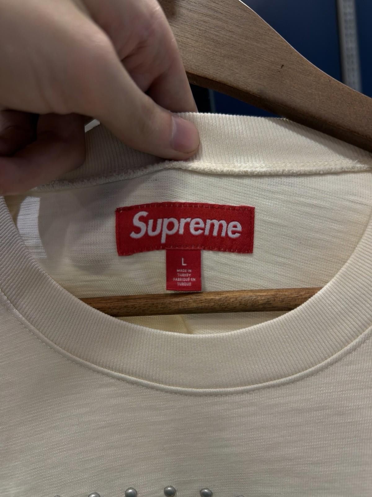 New Supreme Studded S/S Football Top Cream Size Large NEW