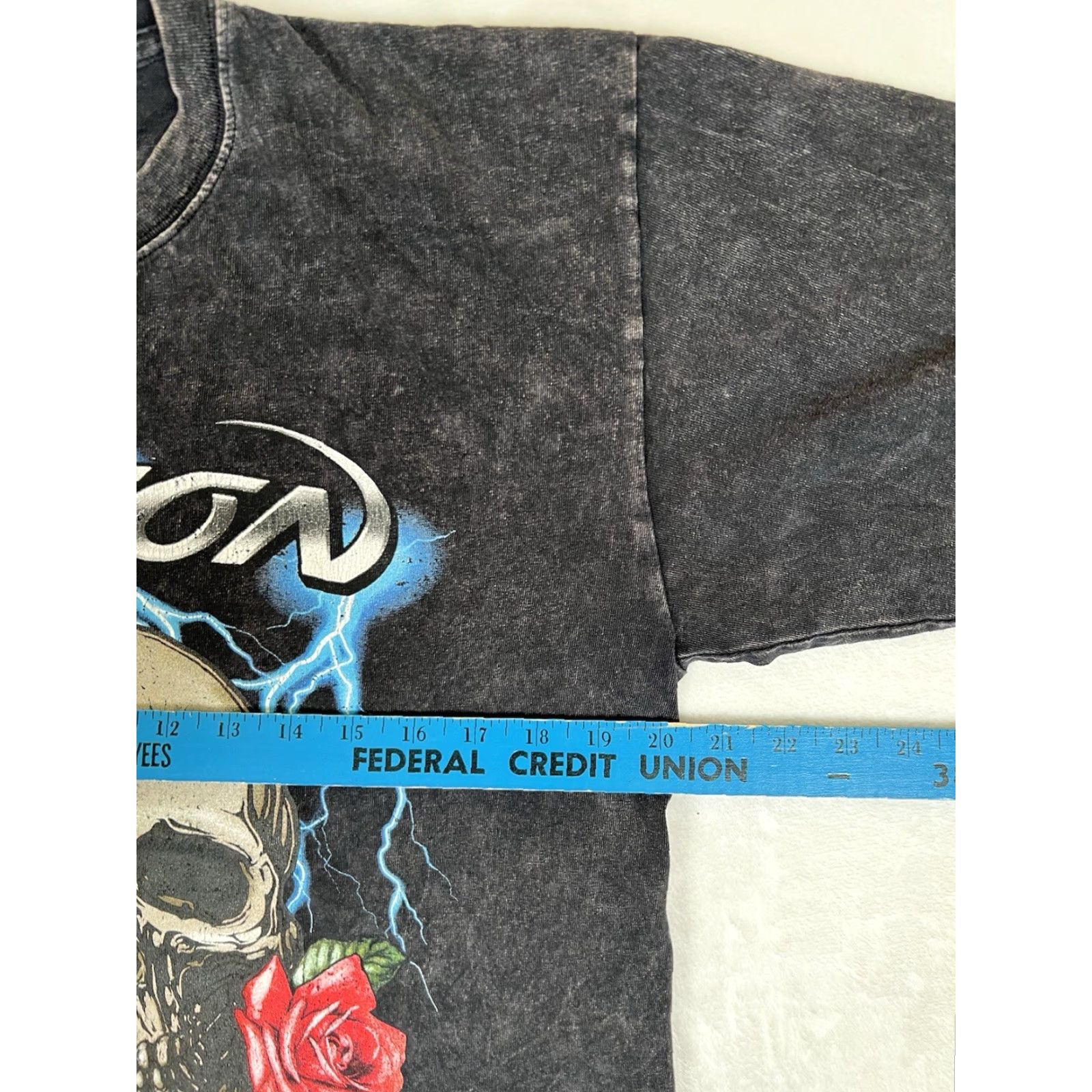Vintage Poison Rock Band T-Shirt Skull Roses Size M Black Short Sleeve Graphic Print Retro Mens Size US M / EU 48-50 / 2 - 3 Thumbnail