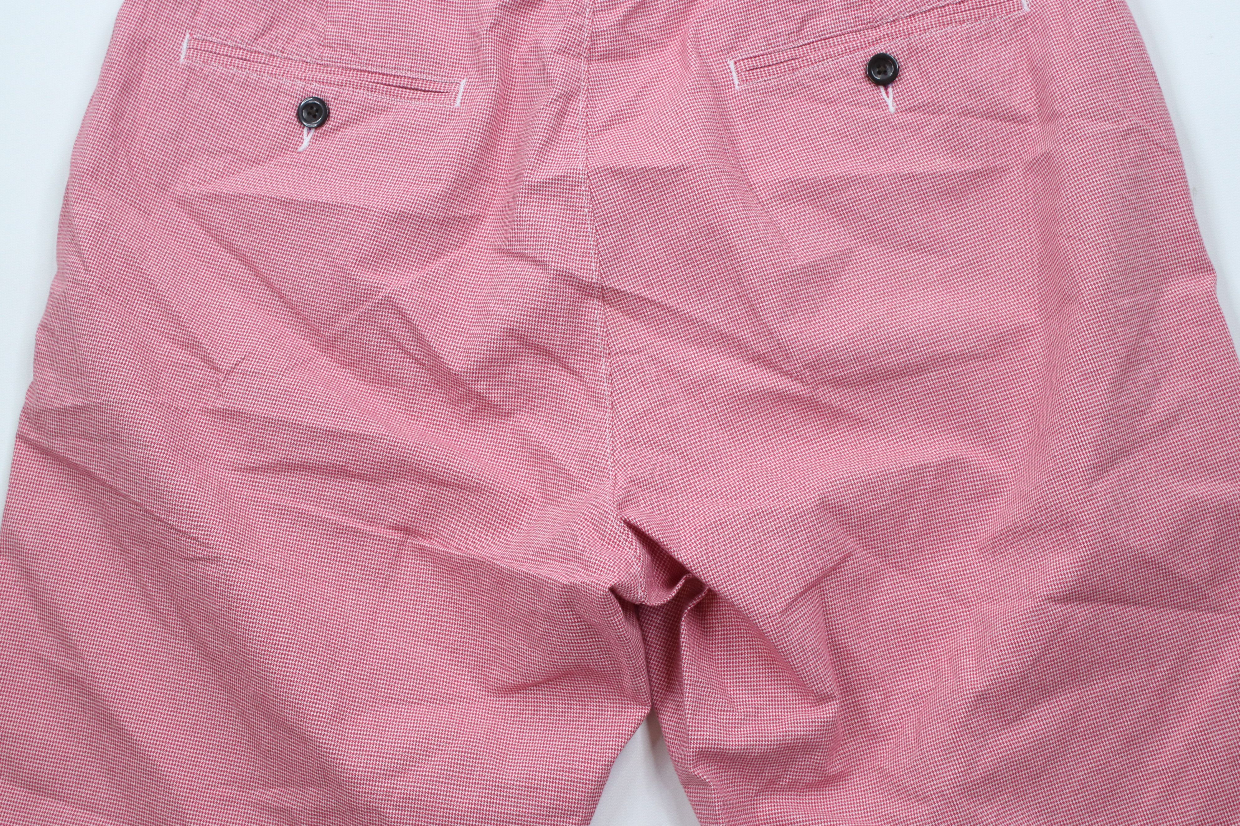 J.Crew × Vintage J Crew Mens Size 34 Cotton Houndstooth Club Chino Shorts Red Size US 34 / EU 50 - 10 Thumbnail