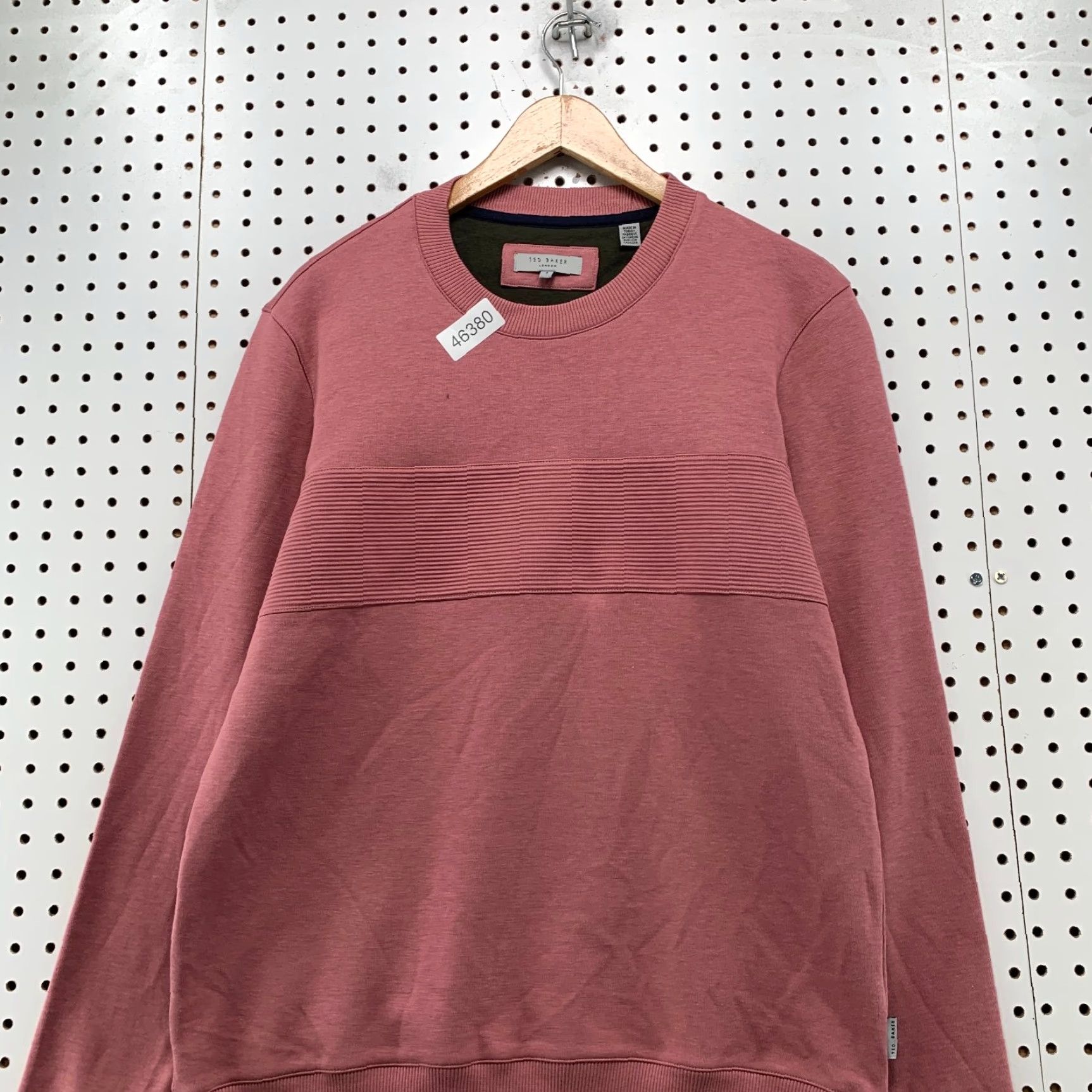 Ted Baker Ted Baker London Sweater Mens Size L Mauve Pink Tonal Striped Preppy Work Knit Pullover Crew Neck Long Sleeve Casual Winter Spring Fall Mens Size US L / EU 52-54 / 3 - 4 Thumbnail