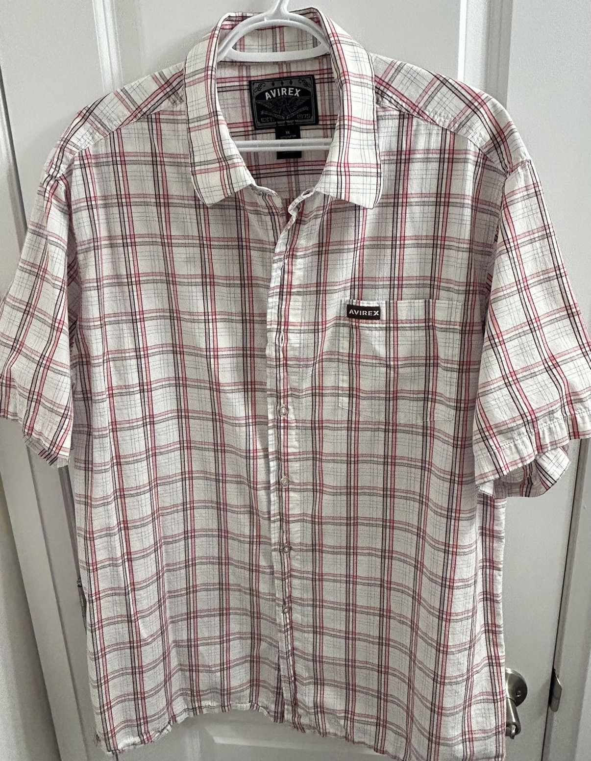 Other Avirex Men’s White & Red Plaid Shirt - Size XL Size US XL / EU 56 / 4 - 5 Thumbnail