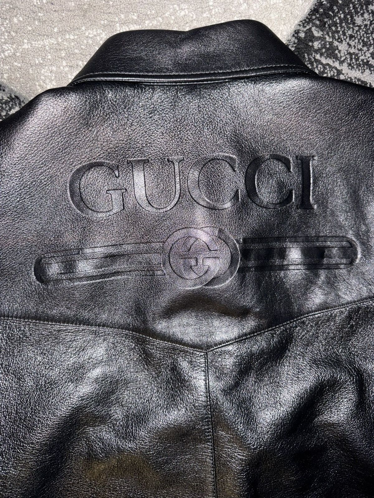 Gucci Gucci Black Leather Shirt Jacket Size US L / EU 52-54 / 3 - 1 Thumbnail