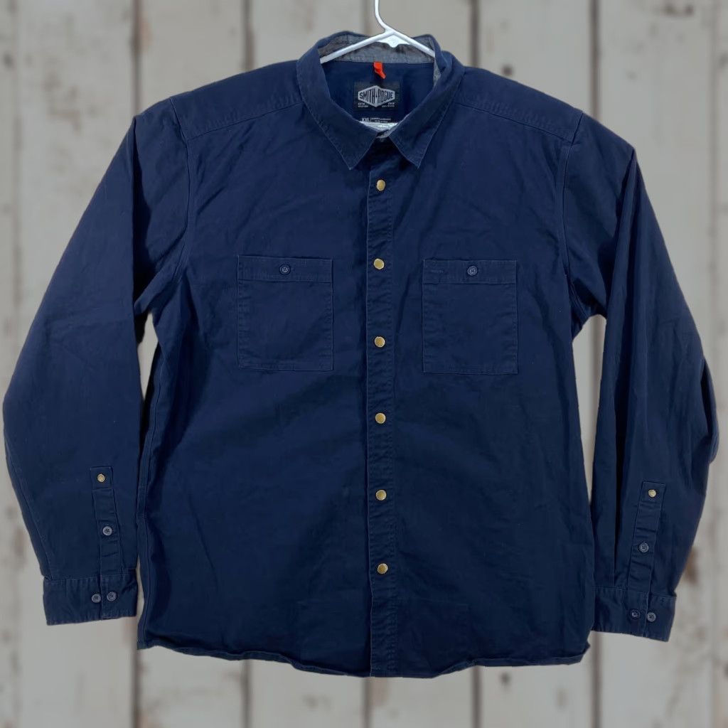Vintage VINTAGE Smith+Rogue Long Sleeve Snap Up Blue Shirt Mens Size XXL Heavy Cotton Size US XXL / EU 58 / 5 - 1 Thumbnail