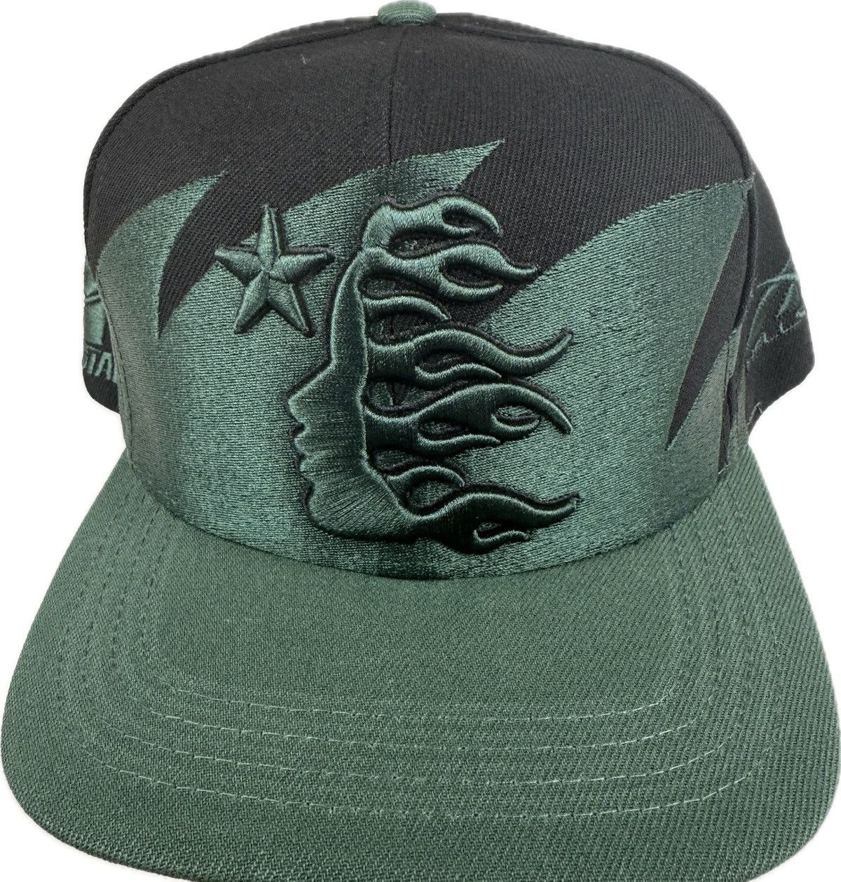 image of Hellstar Shark Teeth Snapback Hat in Green, Men's