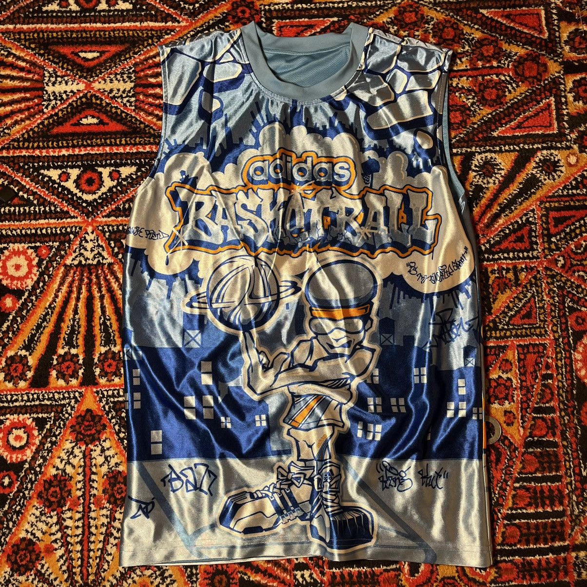 Adidas Vintage Adidas Backetball Rap double sided T-shirt🏀 Size US M / EU 48-50 / 2 - 5 Thumbnail