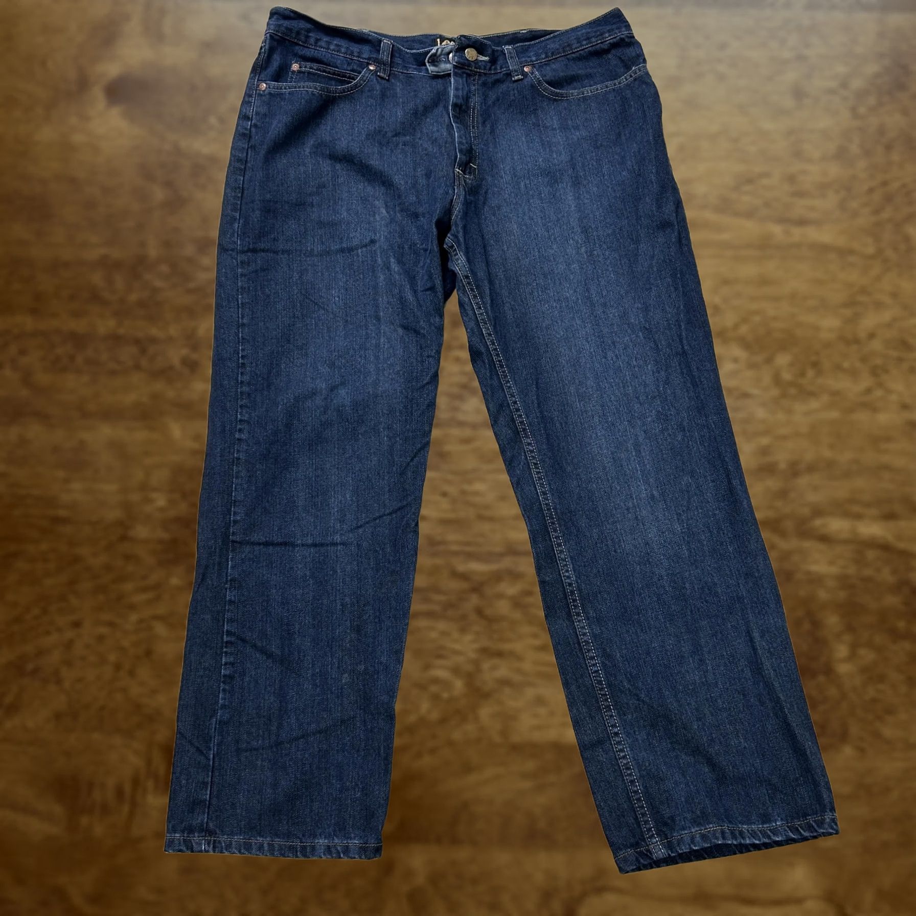 Lee Lee Relaxed Fit Jeans Mens 38x30 Dark Blue Denim Straight Leg Casual Size US 38 / EU 54 - 1 Thumbnail