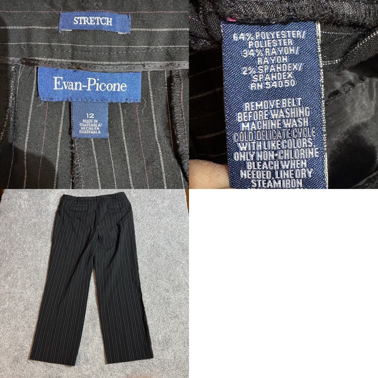 Evan Picone Evan Picone Dress Pants Womens 12 Pinstripe Office Chic Dark Academia Minimalist Casual Business Formal Straight Leg Pants Womens 12 Black Pinstripe Size 34" / US 12 / IT 48 - 8 Thumbnail