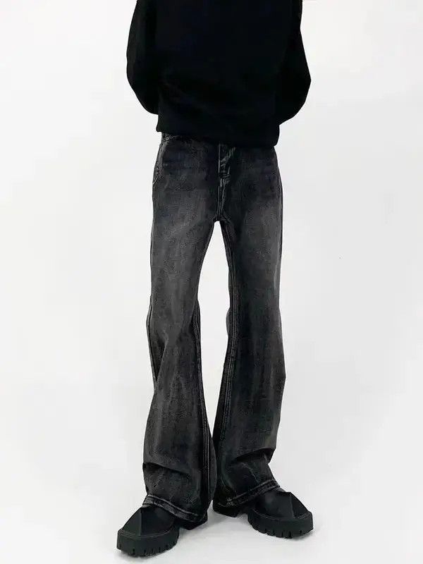 Japanese Brand × Jean Vintage Washed Black Micro Flare Jeans Size US 32 / EU 48 - 1 Thumbnail