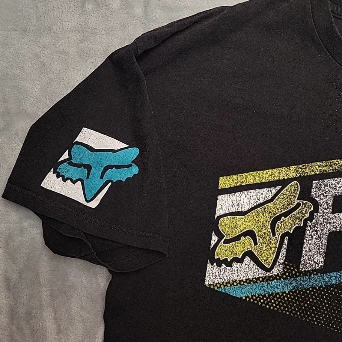 Logo 7 VINTAGE Fox Racing Shirt Mens XL Black Short Sleeve Motor Sports Crewneck Logo Tee Size US XL / EU 56 / 4 - 3 Thumbnail
