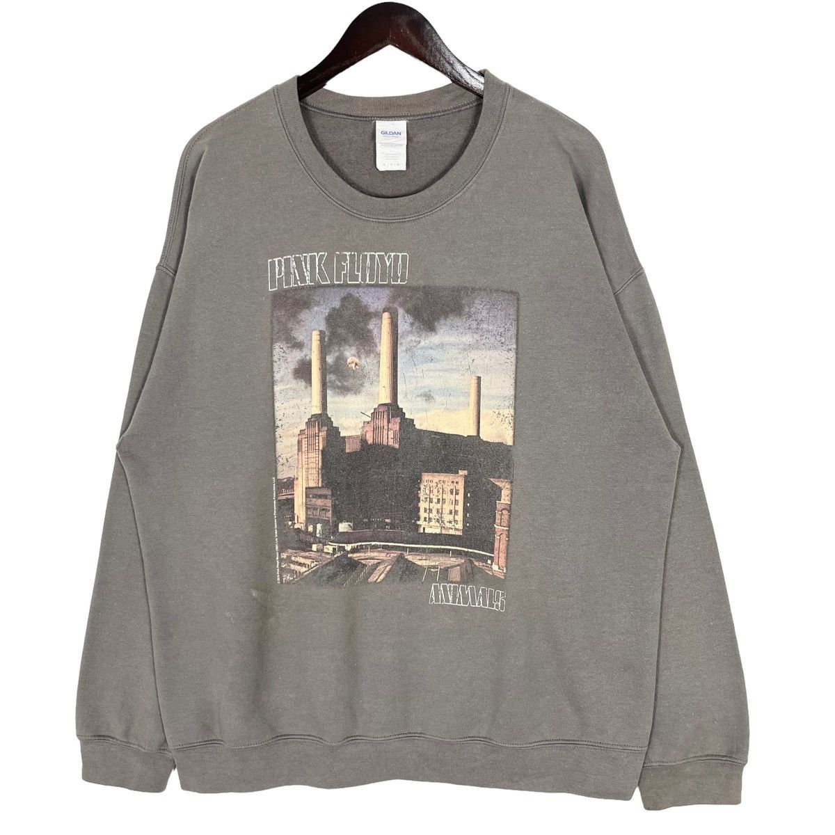 image of Band Tees x Rock Band Pink Floyd Animals Album Sweatshirt in Grey, Men's (Size XL)