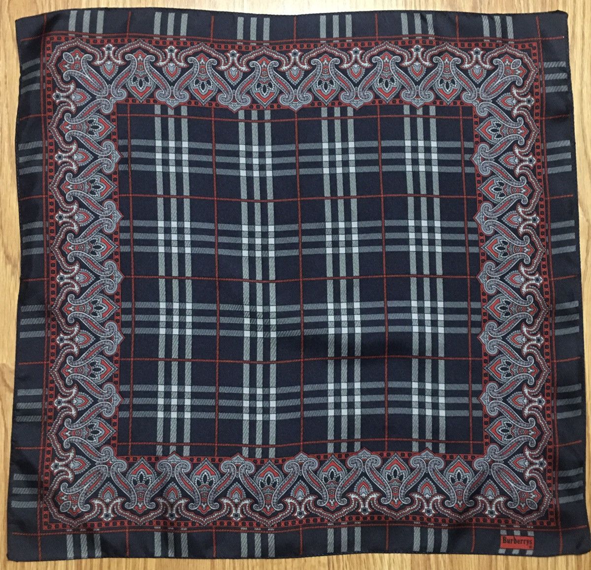 Burberry Burberry’s Vintage Blue Check Tartan Square Silk Scarf Size ONE SIZE - 1 Thumbnail