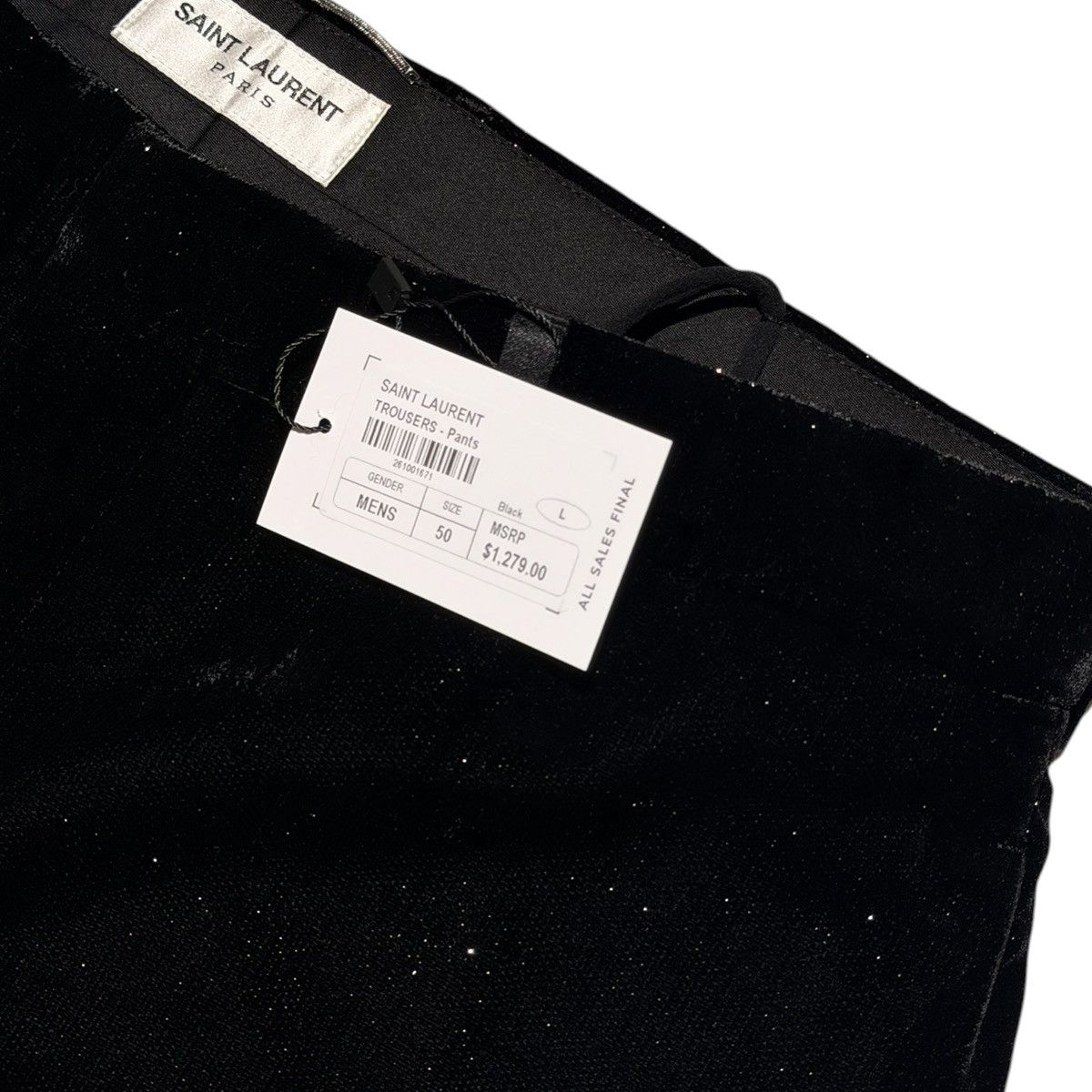 Saint Laurent Paris Crystal velvet flare trouser Size US 34 / EU 50 - 2 Thumbnail