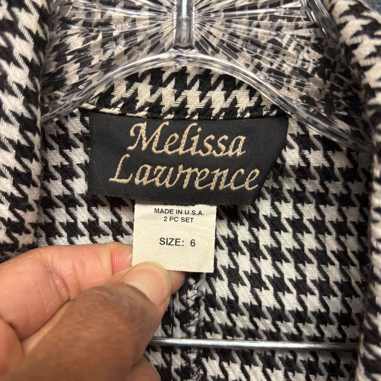 Other Vintage Melissa Lawrence Houndstooth Pantsuit Vest Set Size M / US 6-8 / IT 42-44 - 6 Thumbnail