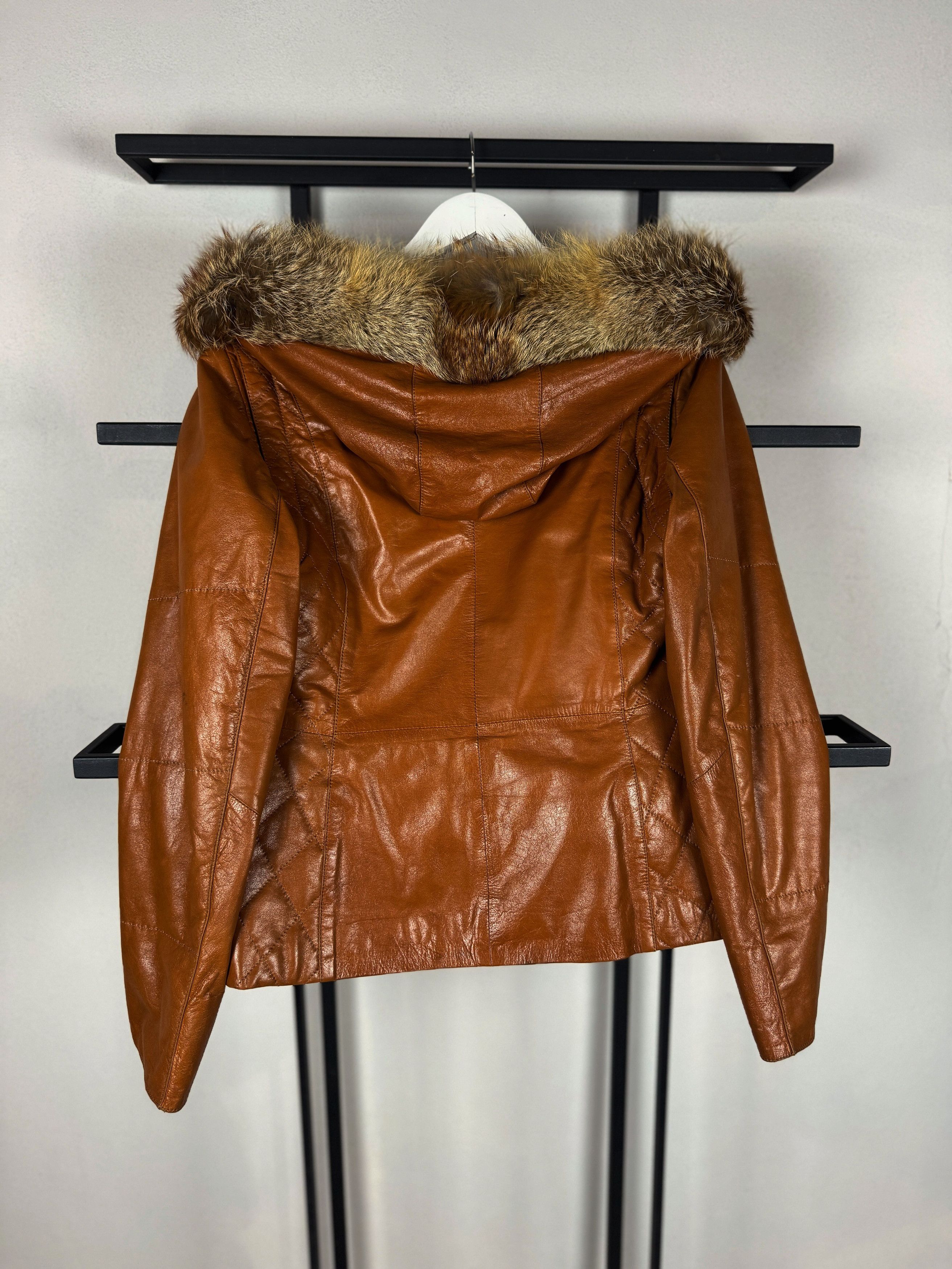 Issey Miyake Brown Leather Jacket Fur Panel Trim Hooded Y2K Vintage Rare Size US S / EU 44-46 / 1 - 9 Thumbnail