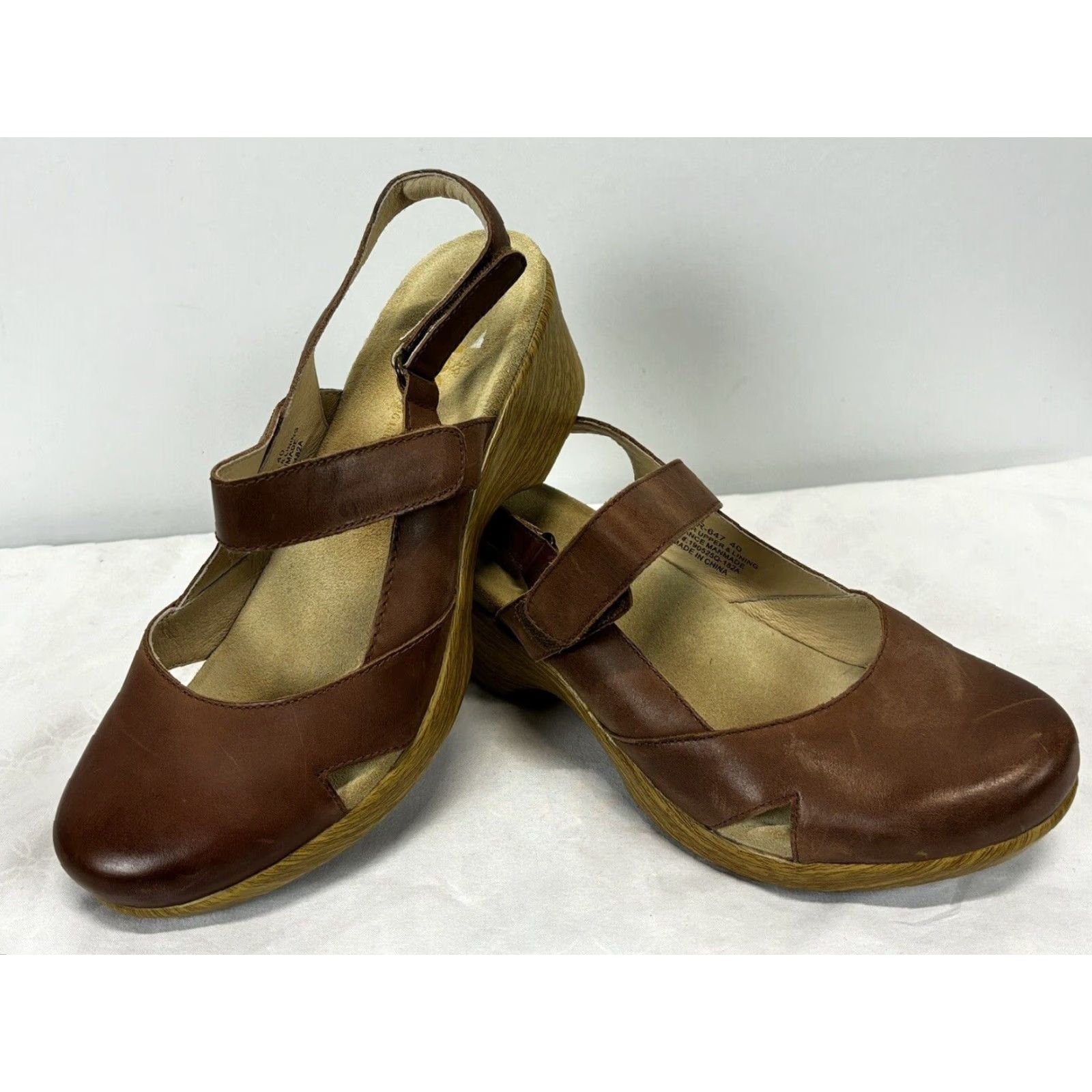Vintage Alegria Tarah Brown Slingback Sandals Women's Size 40 EU Comfort Travel Size US 9.5 / IT 39.5 - 2 Thumbnail