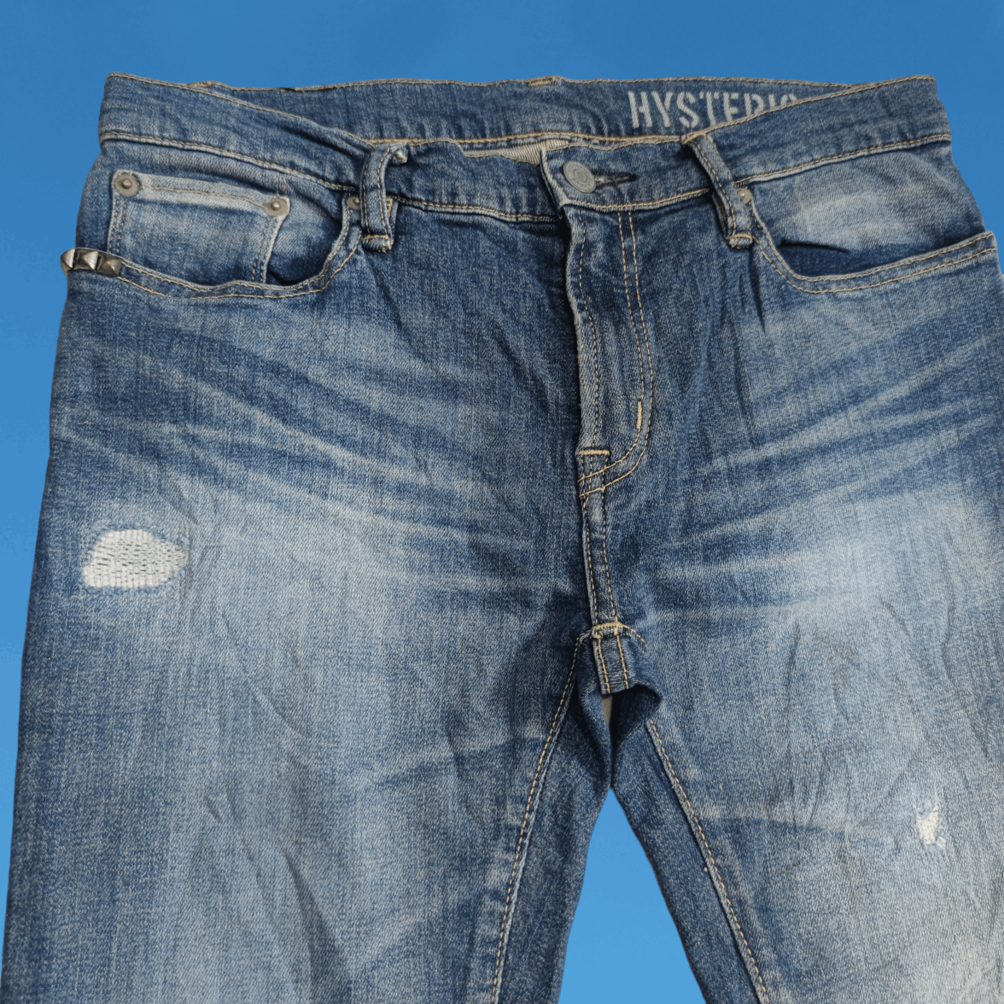 Hysteric Glamour Hysteric Glamour Distressed Studded With Patchwork Jeans Size 29" - 3 Thumbnail