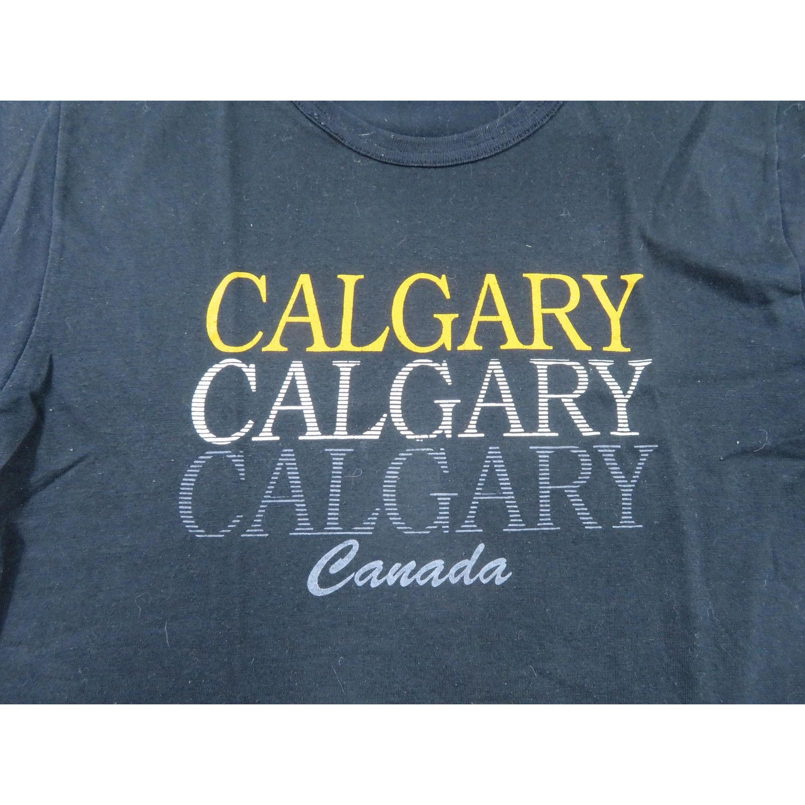 Other Calgary Canada T-shirt Black Gold Ringer Sz M-L 1990s Size US M / EU 48-50 / 2 - 2 Thumbnail
