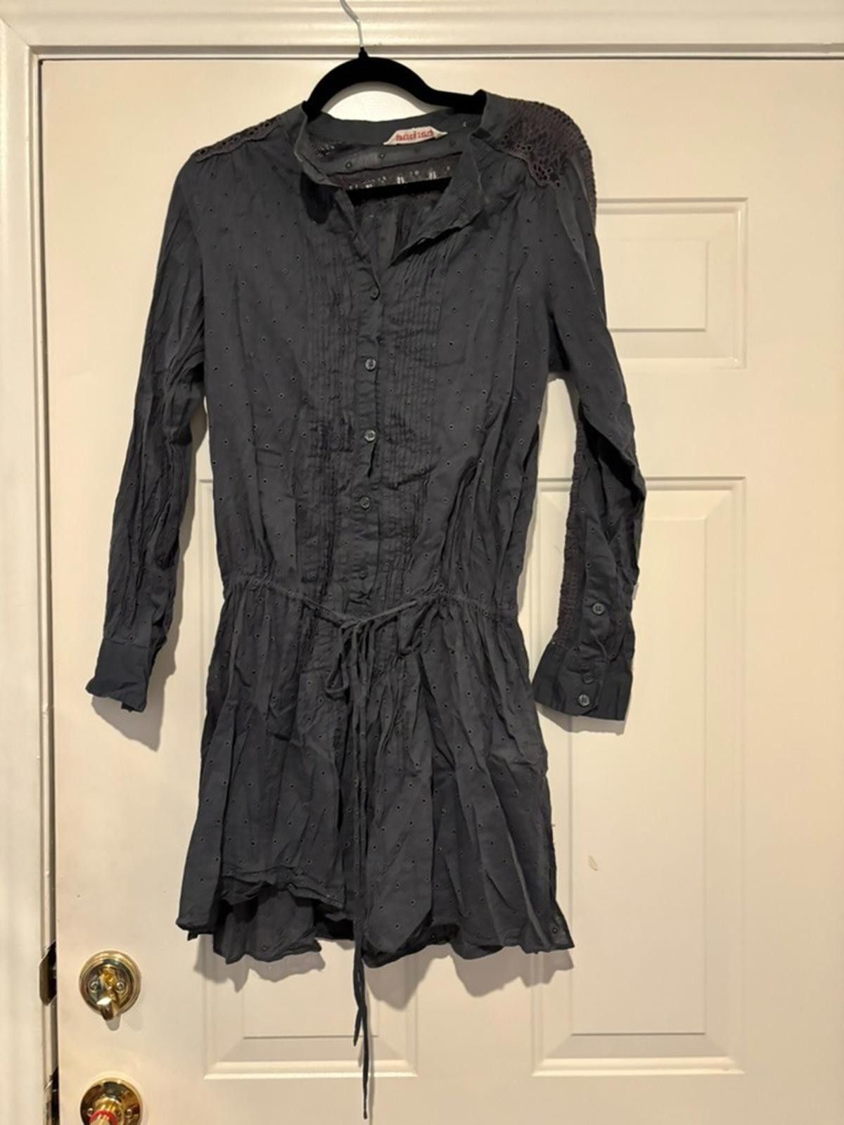 Designer Womens navy sz 8 Rebecca Taylor tunic long sleeve #381 Size M / US 6-8 / IT 42-44 - 1 Thumbnail