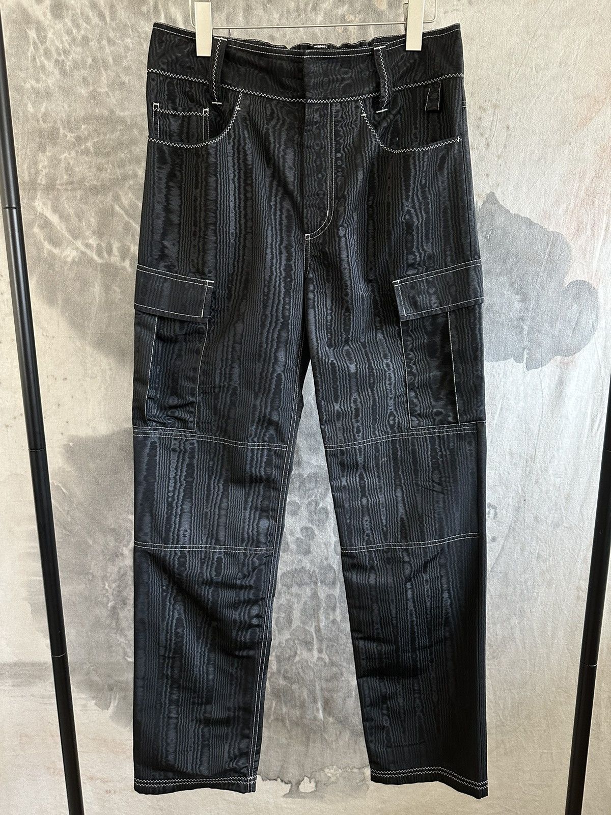 image of Marine Serre Cargo Pant Denim Moon in Black, Men's (Size 34)