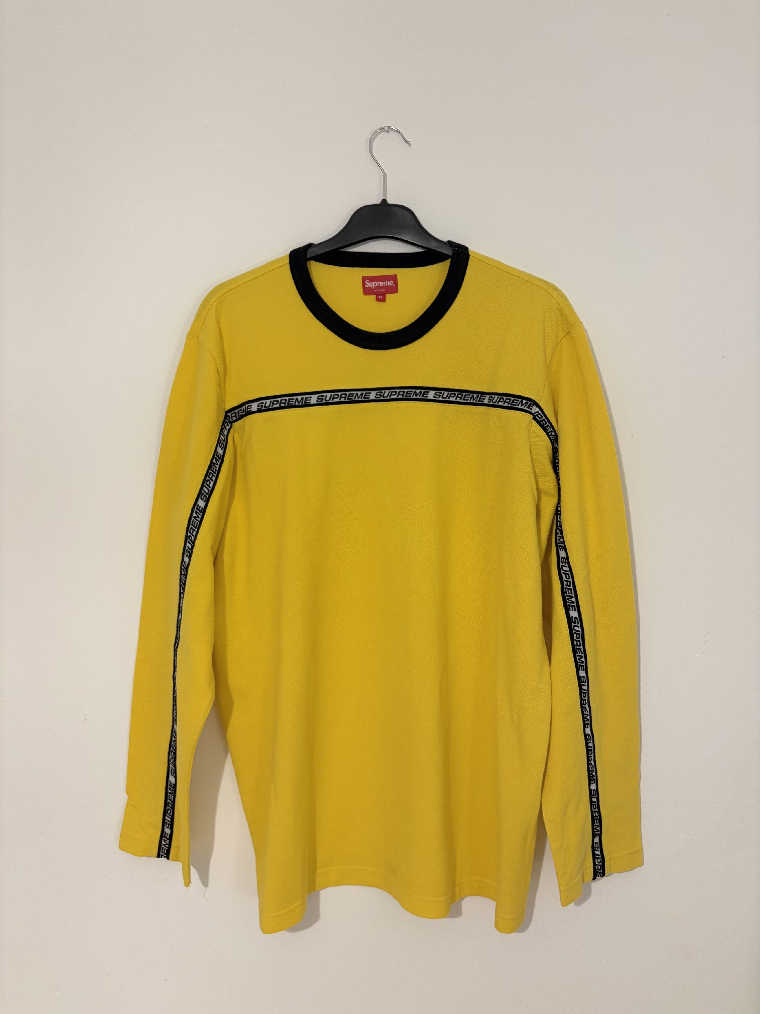 Supreme Supreme Tape Stripe L/S Pique Top Size US XL / EU 56 / 4 - 1 Thumbnail