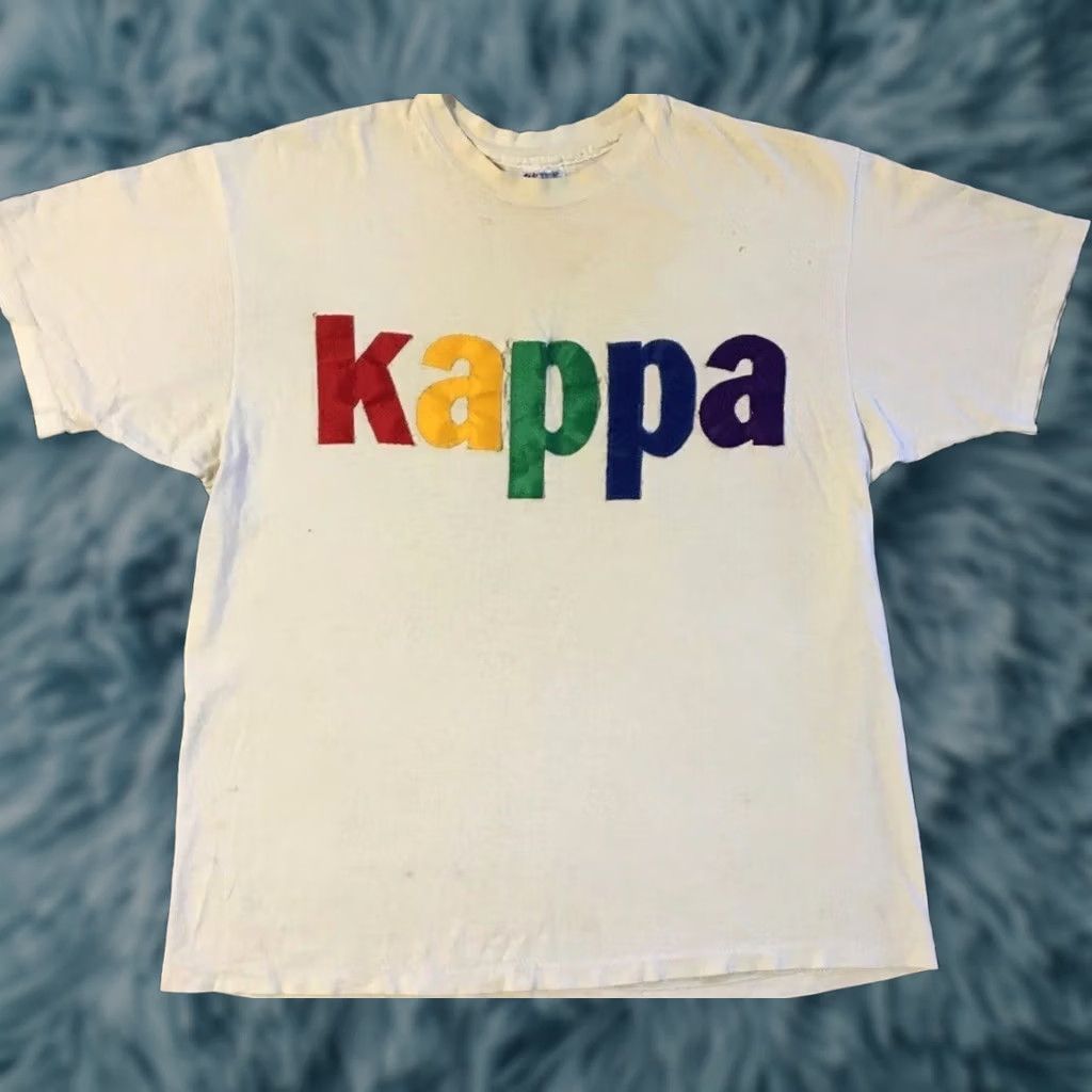 Kappa VINTAGE Kappa Thrashed Faded Distress Shirt XL White Men T-Shirt 90s College Fraternity Grunge Punk Graphic Tee Cap/Frat USA Made Single Stitch Size US XL / EU 56 / 4 - 1 Thumbnail