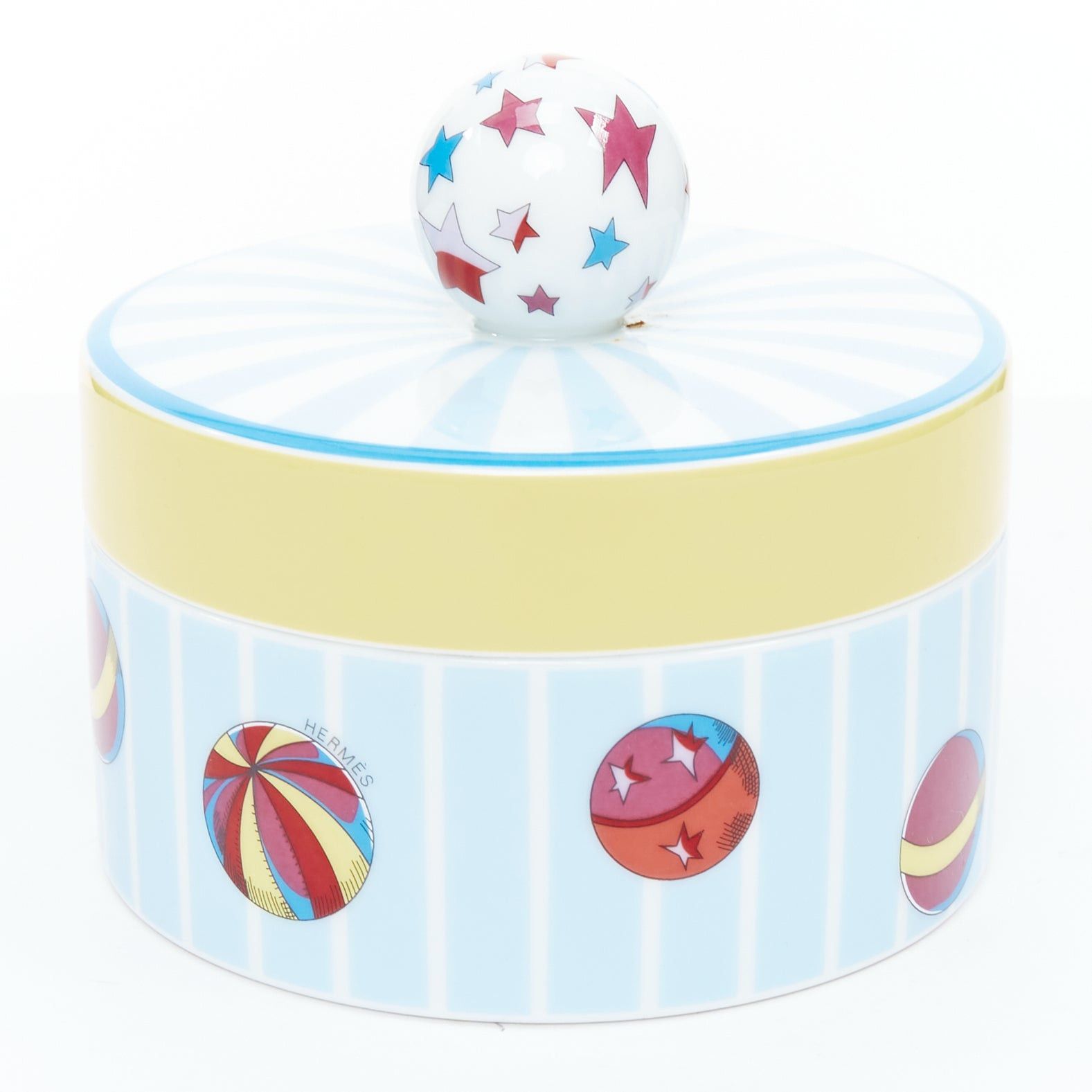 Hermes RHERMES Circus Round Box blue yellow white star balls porcelain container Size ONE SIZE - 1 Thumbnail