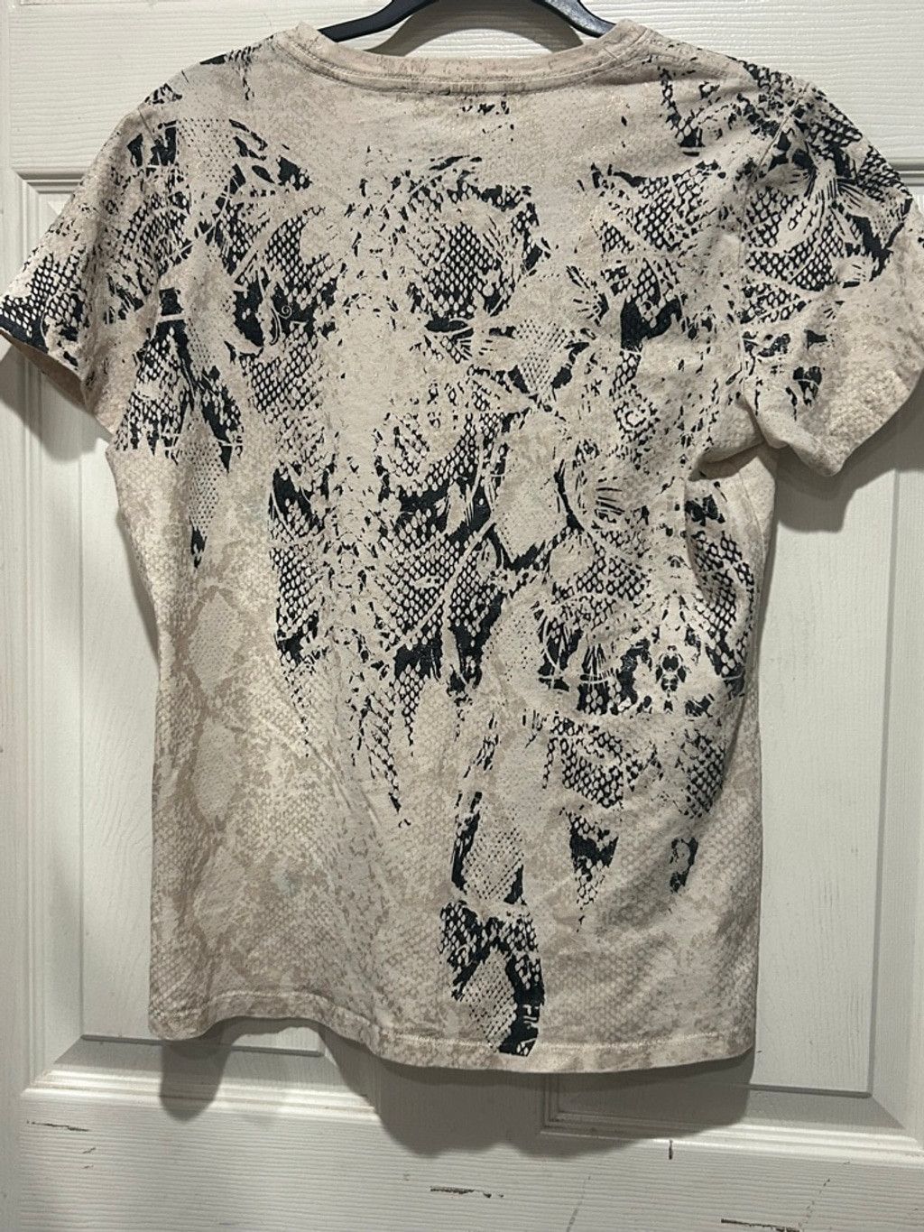 Affliction Affliction Short Sleeve Tee M Beige Black Snake Print Size M / US 6-8 / IT 42-44 - 5 Thumbnail