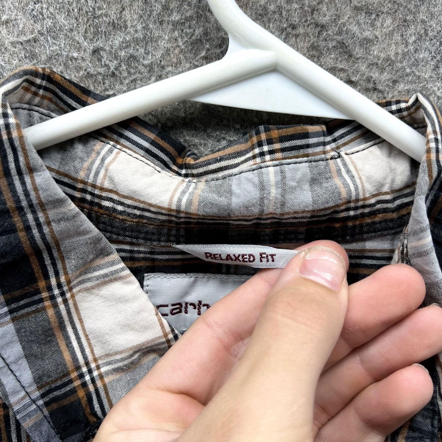 Carhartt Carhartt Shirt Mens L Gray Plaid Short Sleeve Button Front Relaxed Fit Size US L / EU 52-54 / 3 - 3 Thumbnail