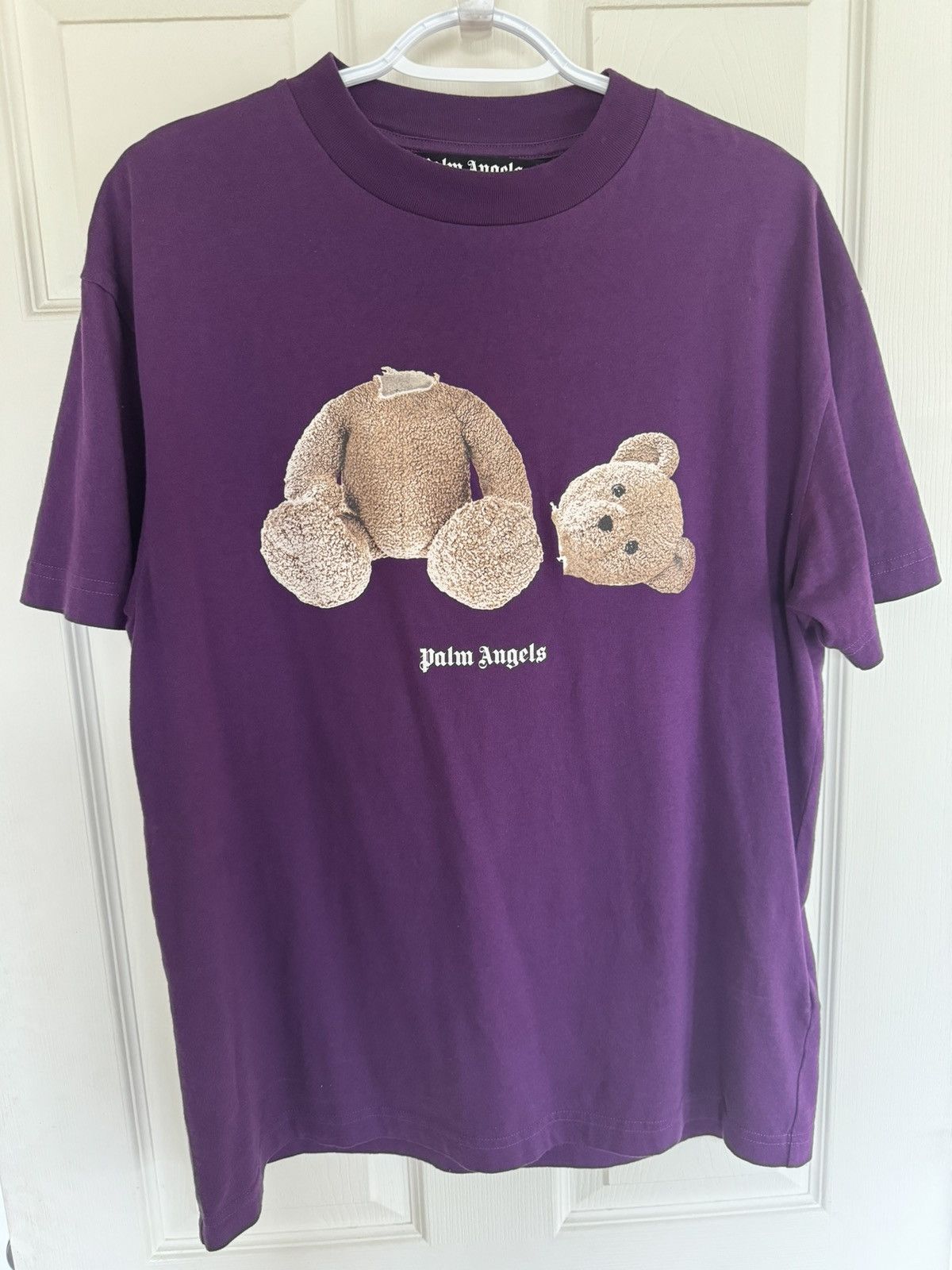 image of Palm Angels Kill The Bear Purple T-Shirt, Men's (Size Medium)