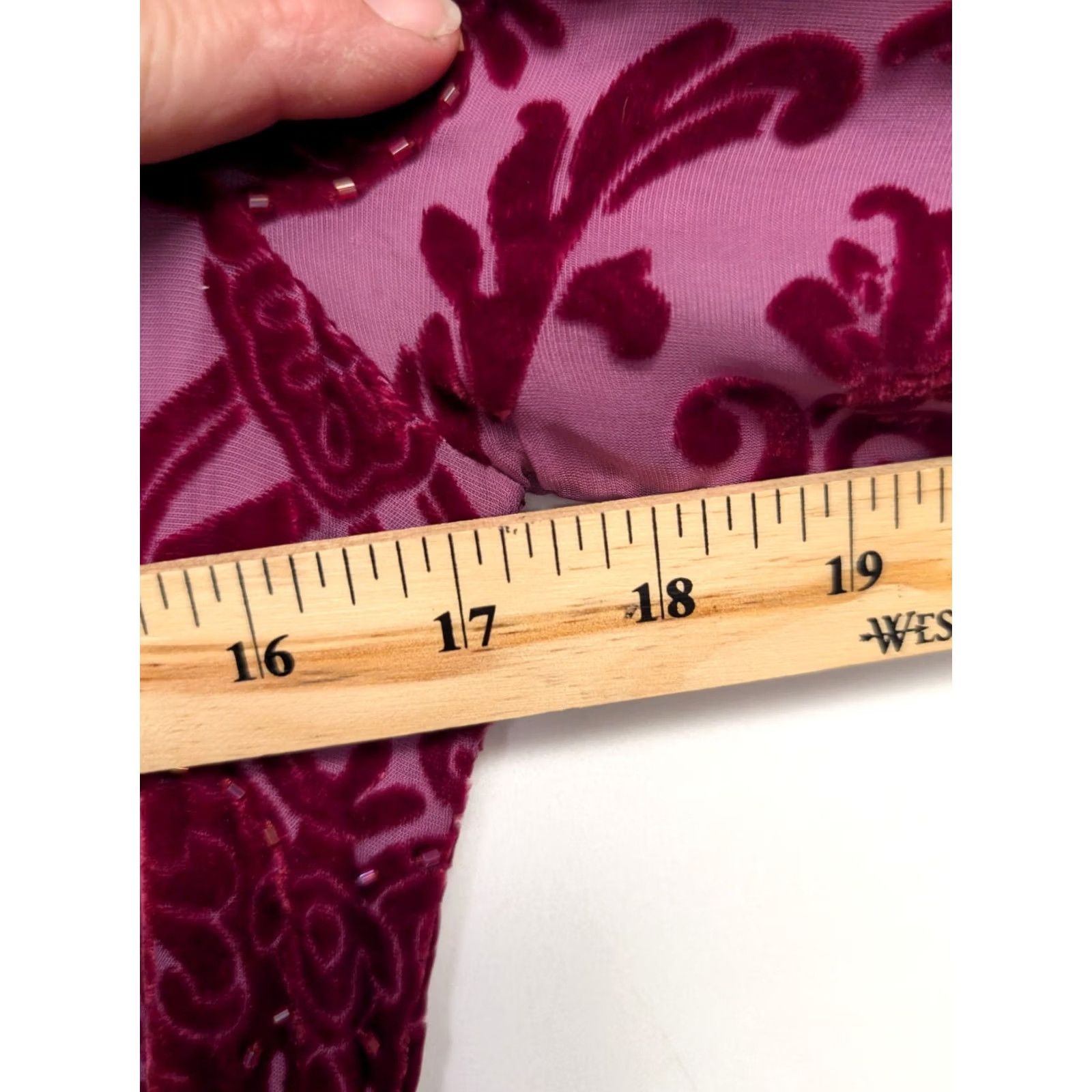 Vintage Hale Bob Blouse Silk Blend V-Neck Burn Out Velvet Red Floral XS Women Long Sleeve Tunic Party/Cocktail Size S / US 4 / IT 40 - 6 Thumbnail