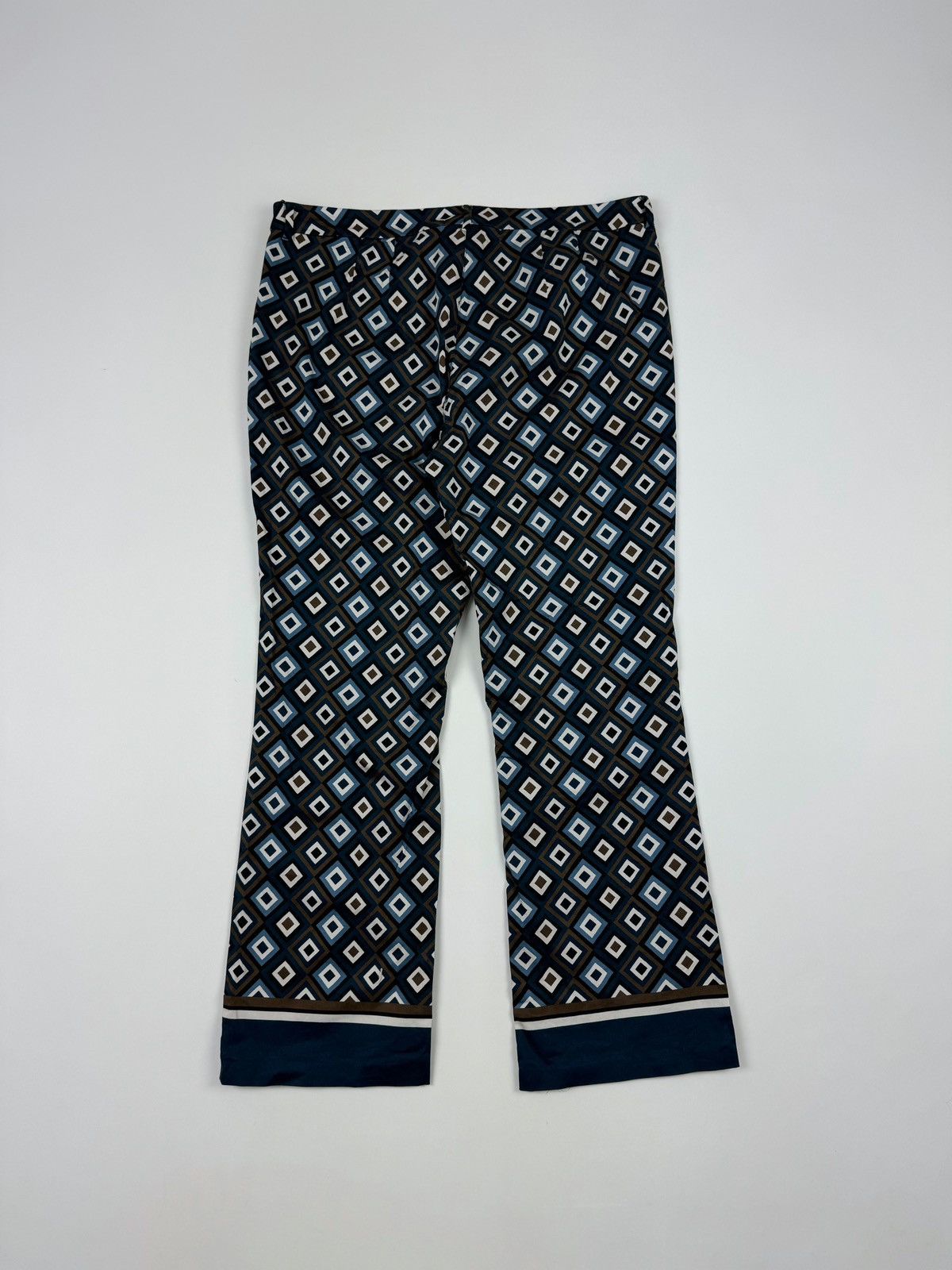 Max Mara ‘S Max Mara Geometric Pattern Wide Leg Pants Size 34" / US 12 / IT 48 - 9 Thumbnail