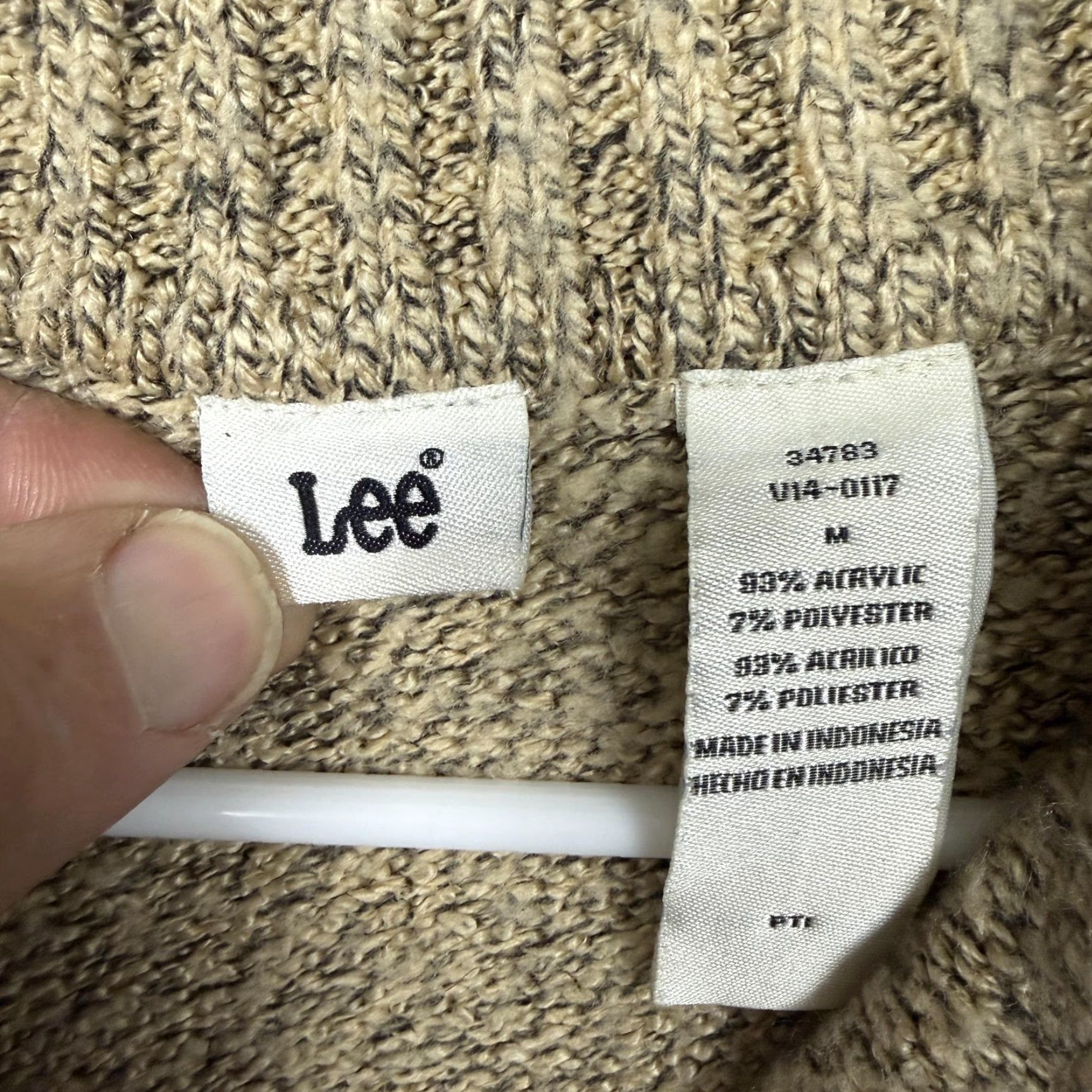 Lee Lee Sweater Mens M Brown 1/4 Zip Mock Neck Knit Pullover Camel Brown Tight-Knit Light Pullover Autumn Winter Casual Travel Size US M / EU 48-50 / 2 - 6 Thumbnail