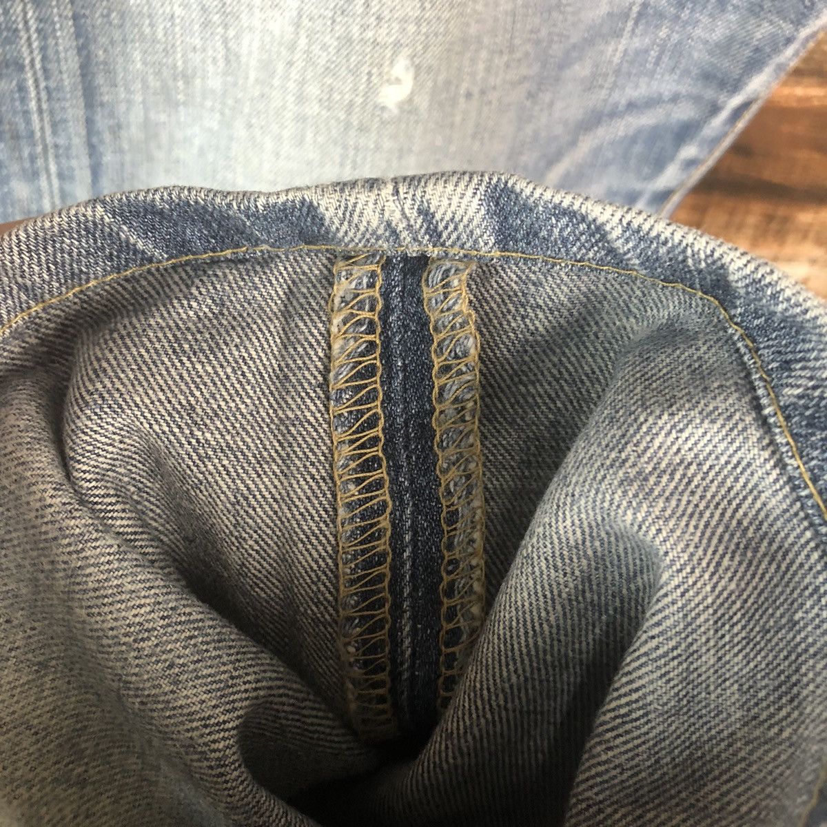 Levi's DL Levis 505 Blue Distressed Denim Pants #C299 Size US 32 / EU 48 - 12 Thumbnail