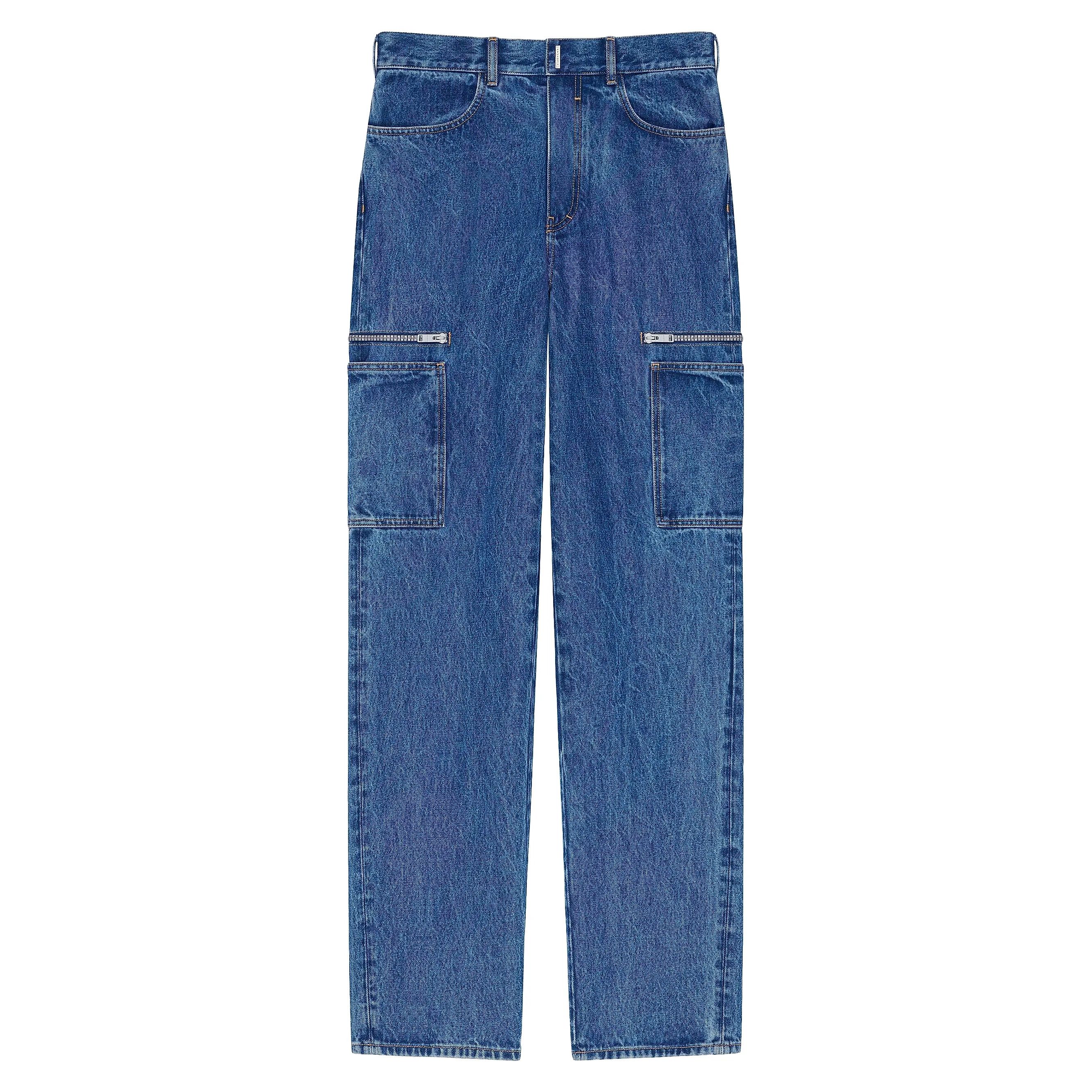 Givenchy 31 Givenchy Jeans Loose Fit Cardo Pants Marble Denim Blue Size US 31 - 1 Thumbnail
