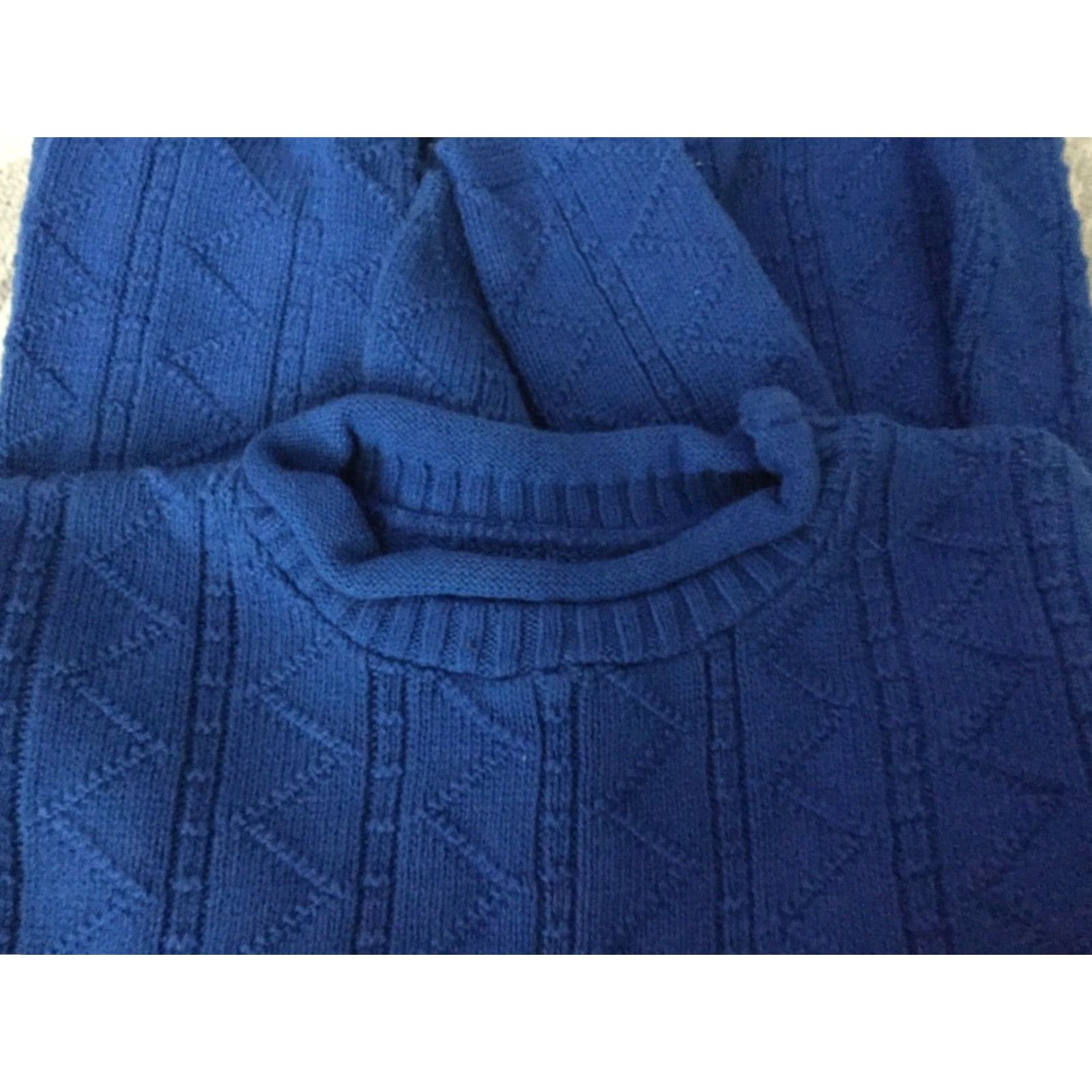 X-LARGE VINTAGE WOMANS MOCKNECK SWEATER 80s Blue XL X-Large Womens Size XL / US 12-14 / IT 48-50 - 4 Thumbnail