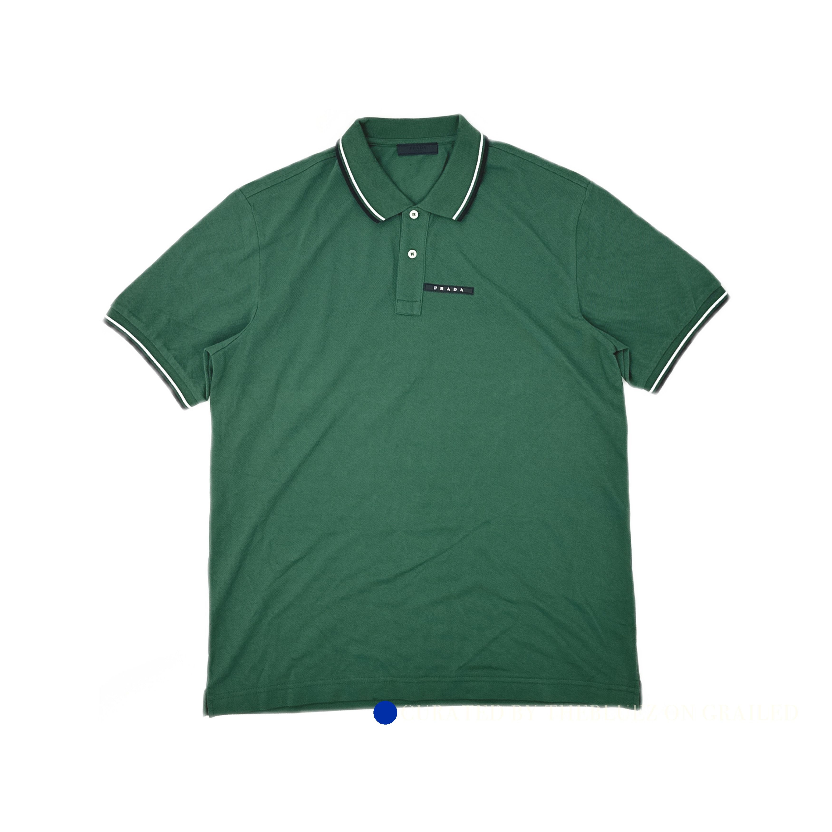 Prada Stylish Green Polo Shirt in XXL Size US XXL / EU 58 / 5 - 1 Thumbnail