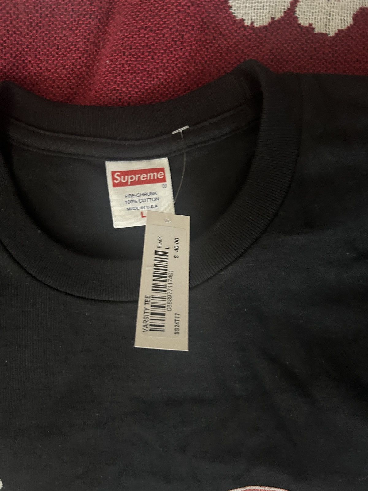 Supreme Supreme varsity tee black | Grailed