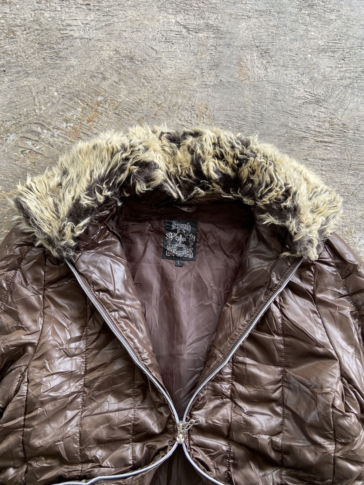 KMRii 2000s Spinach - Vkei Apocalypse Style Fur Neck Jacket Size US L / EU 52-54 / 3 - 6 Thumbnail