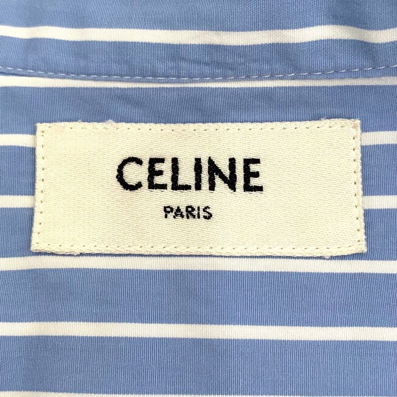Celine Blue Striped Long Sleeve Shirt with Bow Tie Size US XS / EU 42 / 0 - 5 Thumbnail