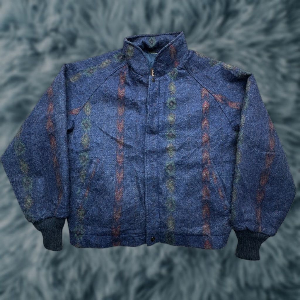 Walls VINTAGE Walls Mountain Aztec Western Southwestern Bomber Jacket Mens XL Blue Zip Size US XL / EU 56 / 4 - 1 Thumbnail