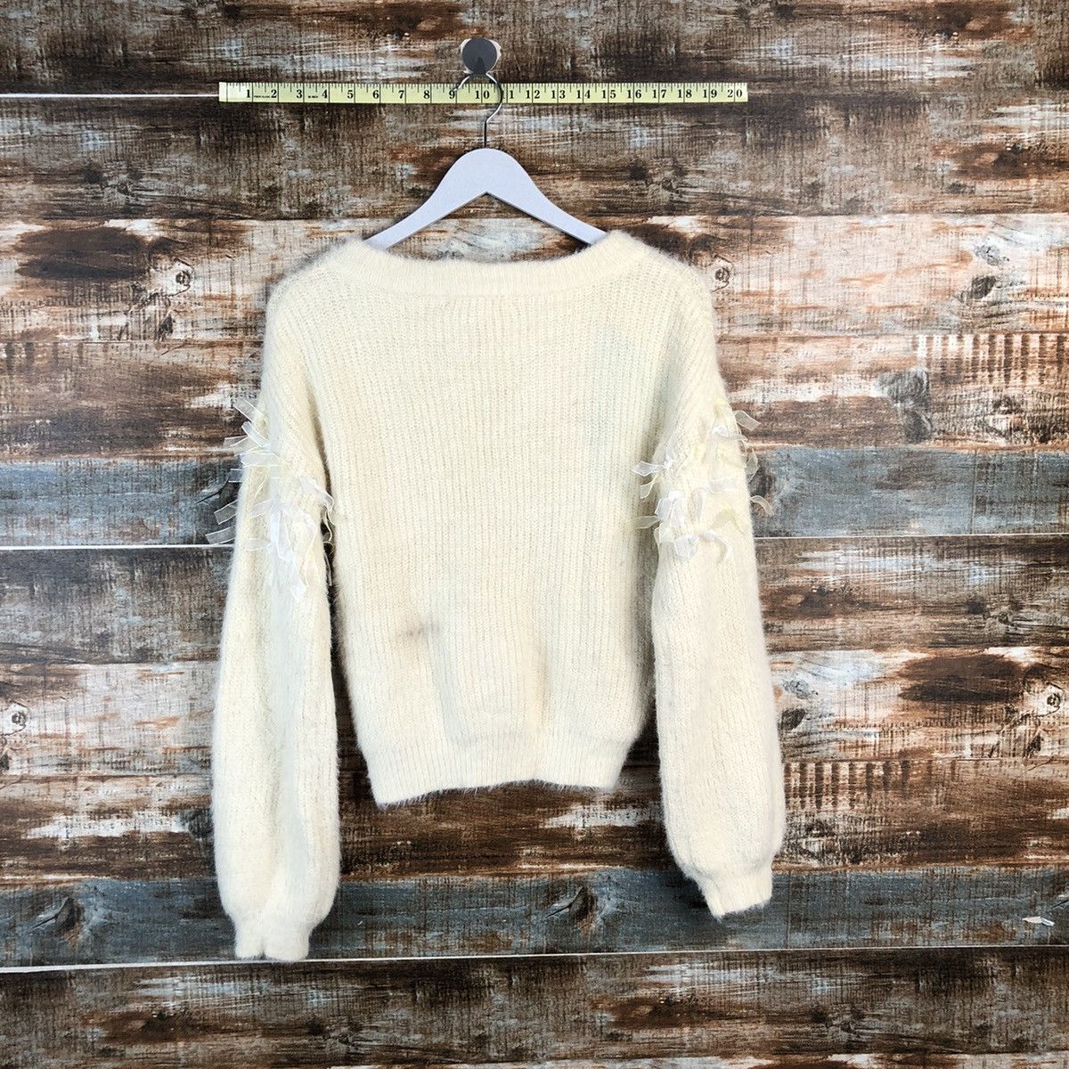 Homespun Knitwear × Majestic DLL Majestic Legon mohair Cream Knitwear #C236 Size M / US 6-8 / IT 42-44 - 14 Thumbnail