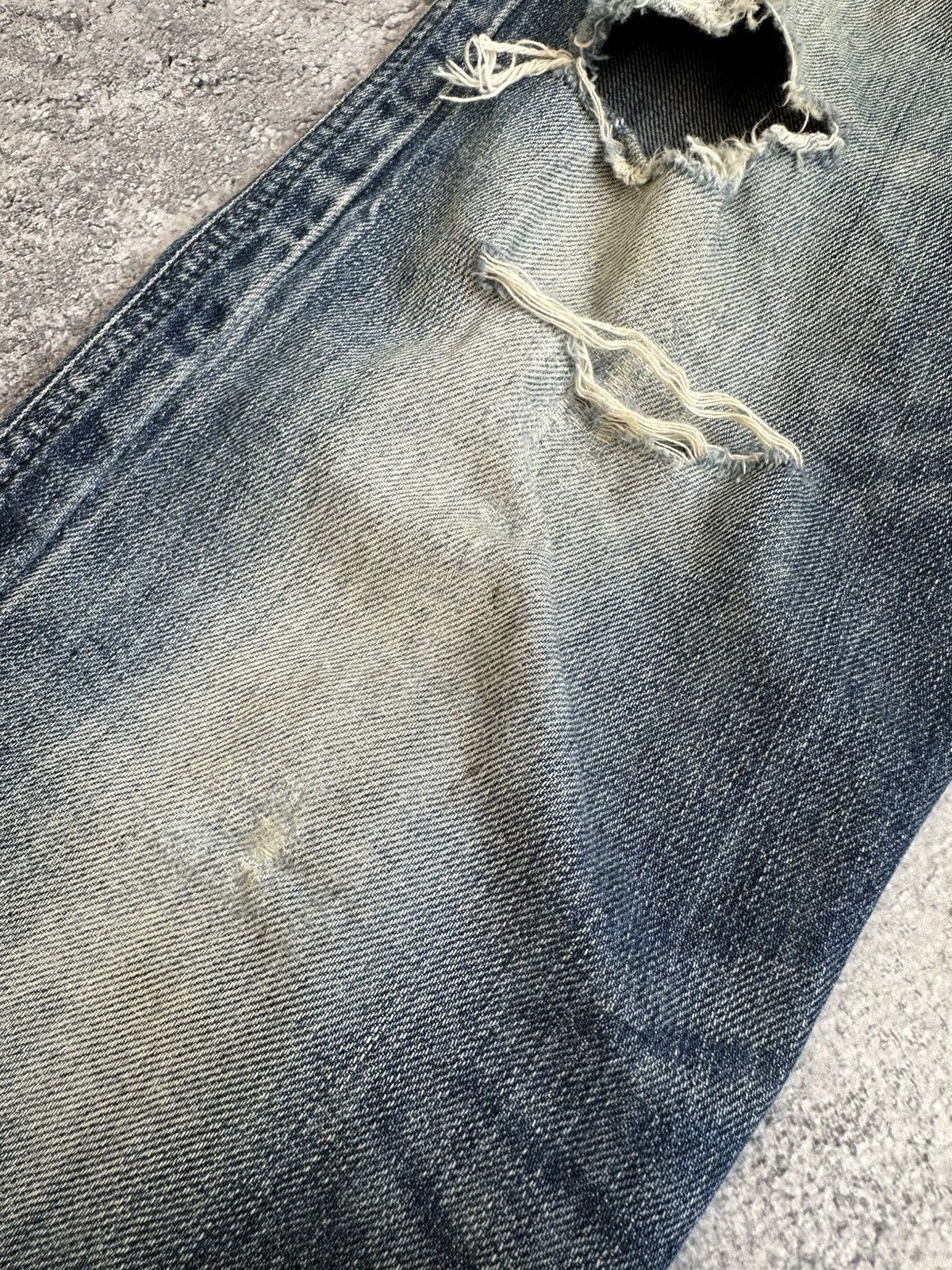 Diesel Vintage Diesel Distressed Ripped Denim Jeans Japanese Stripe Size US 31 - 19 Thumbnail