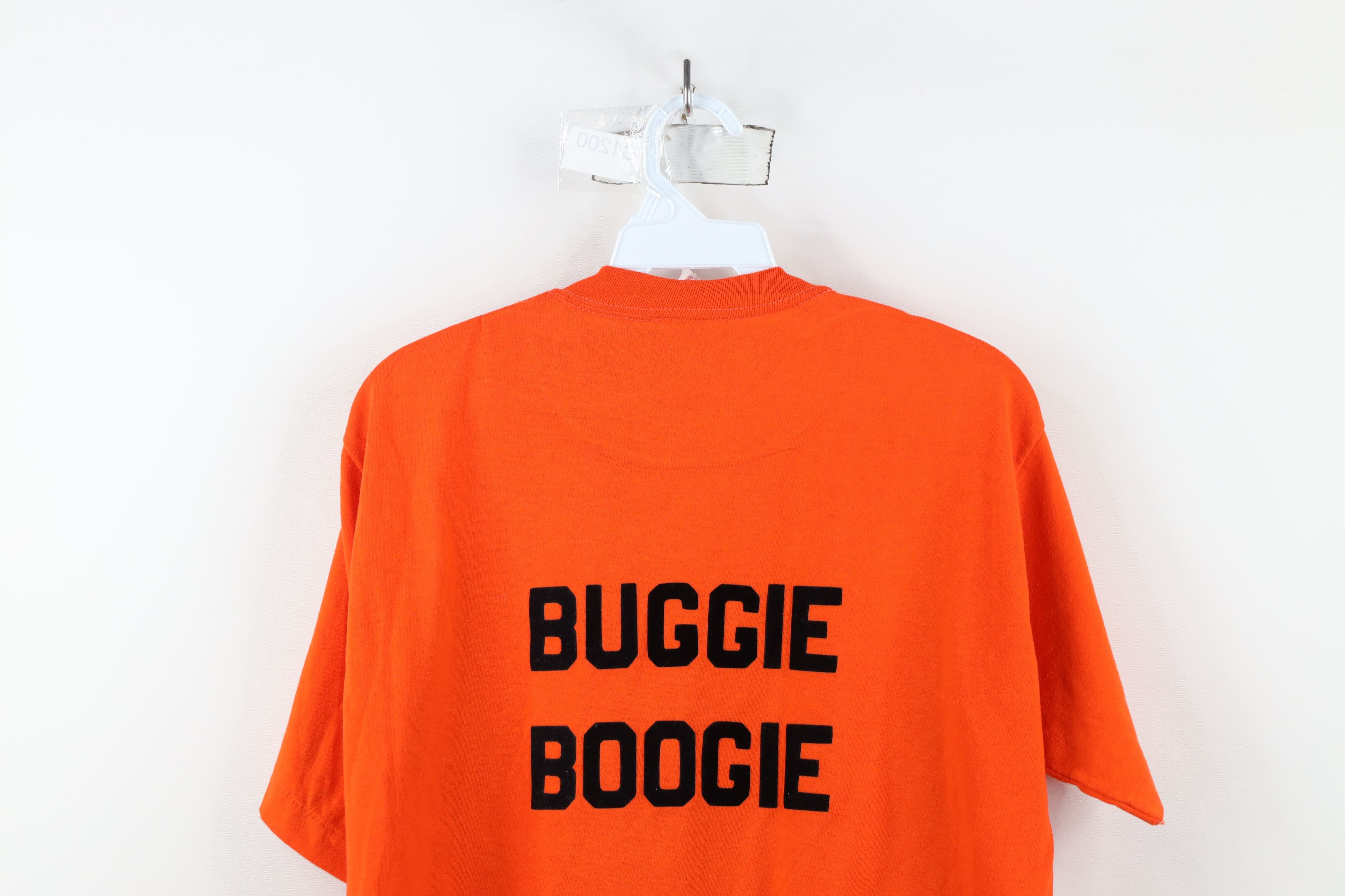 Vintage Vintage 70s Streetwear Buggie Boogie T-Shirt Orange USA Size US L / EU 52-54 / 3 - 12 Thumbnail